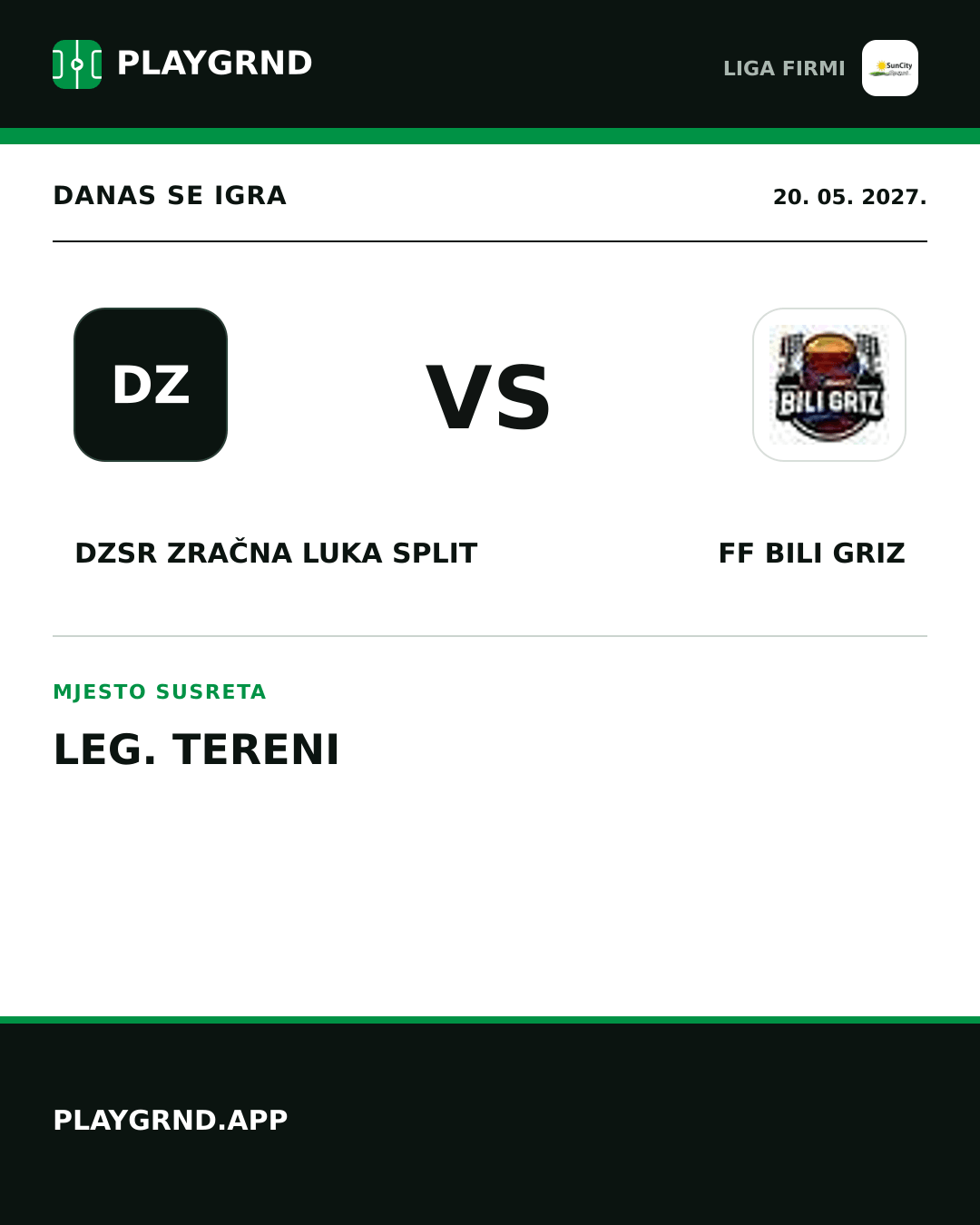 Instagram slika: DZSR Zračna Luka Split vs FF Bili Griz