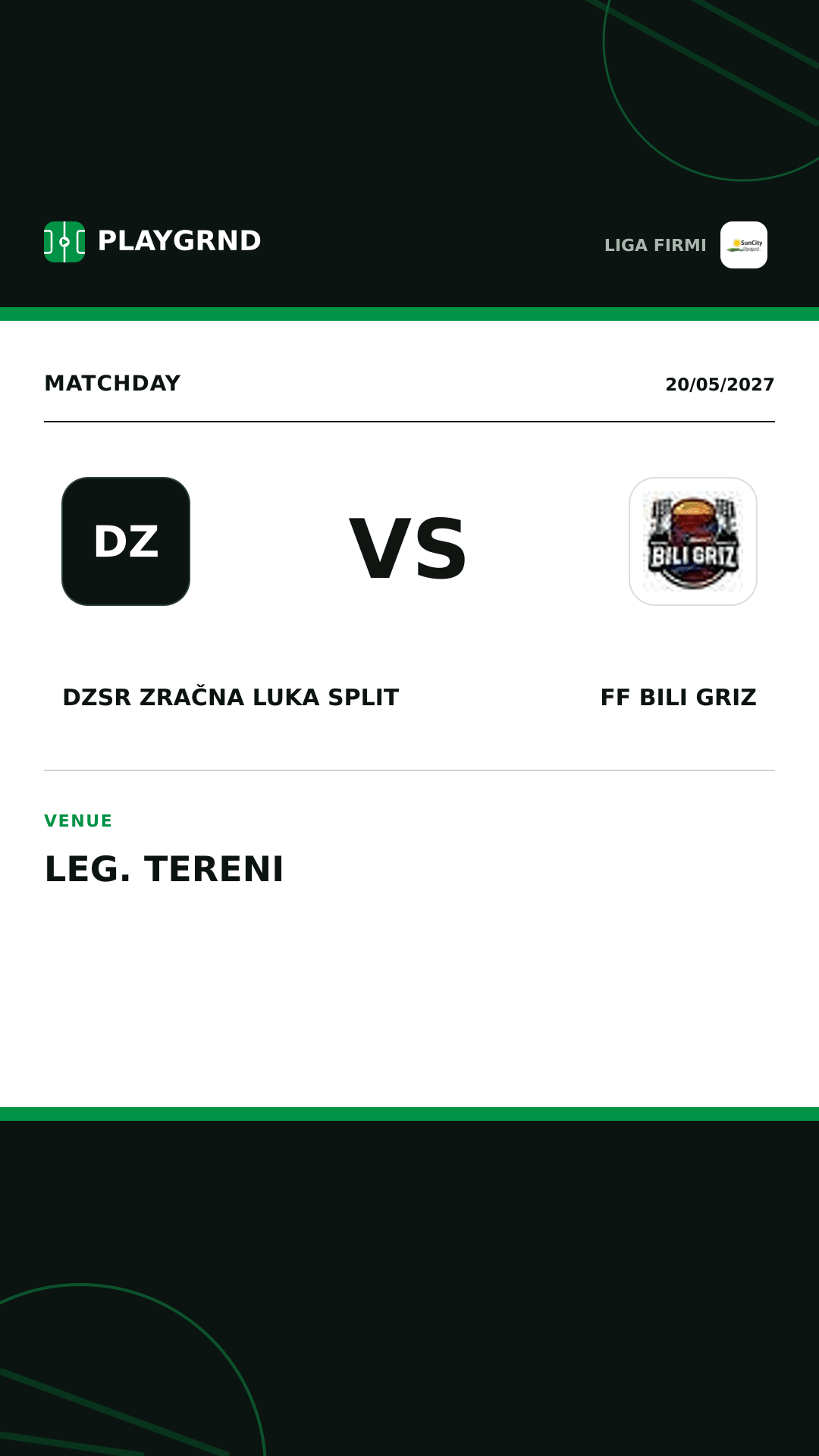 Instagram artwork: DZSR Zračna Luka Split vs FF Bili Griz