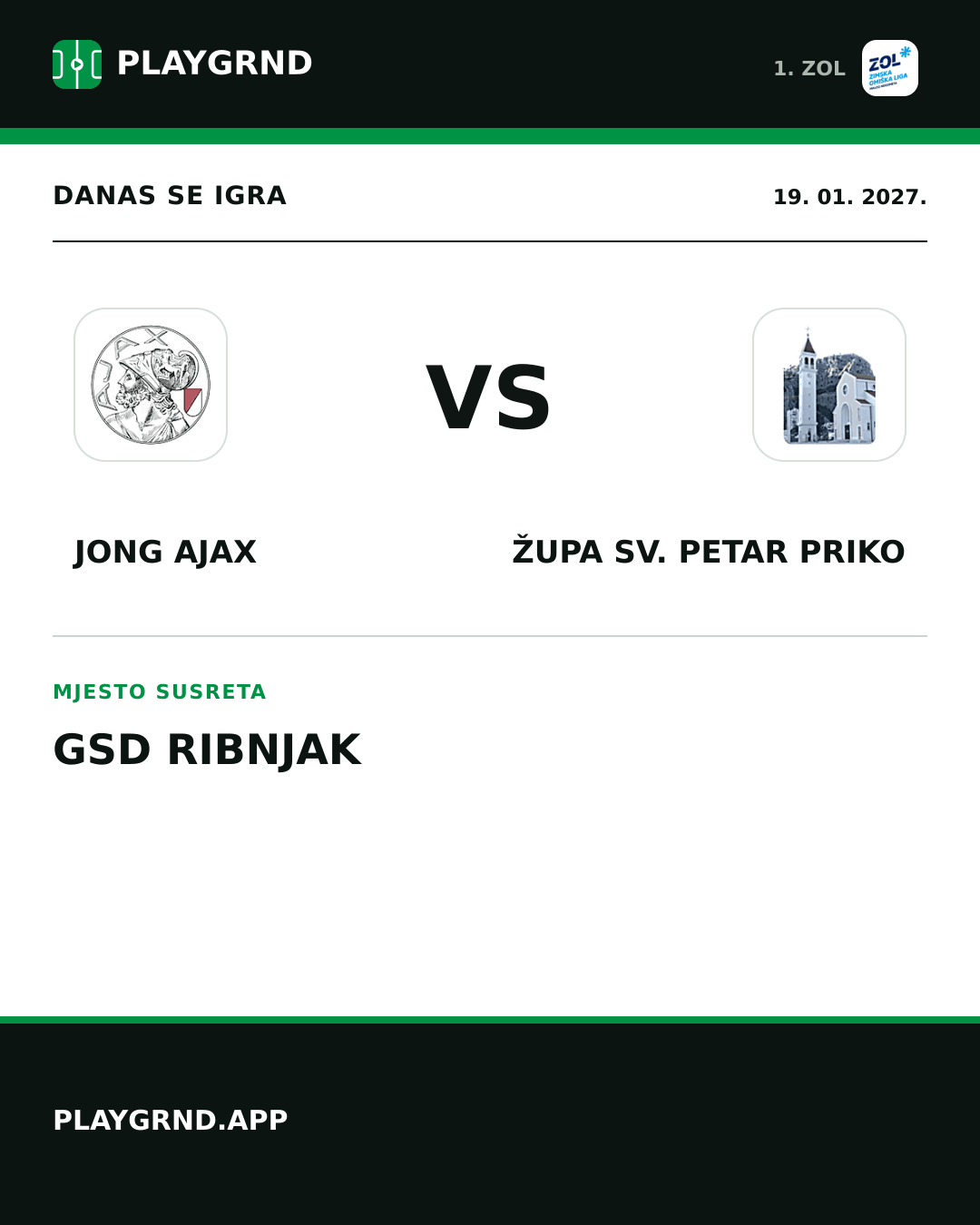 Instagram slika: Jong Ajax vs Župa Sv. Petar Priko