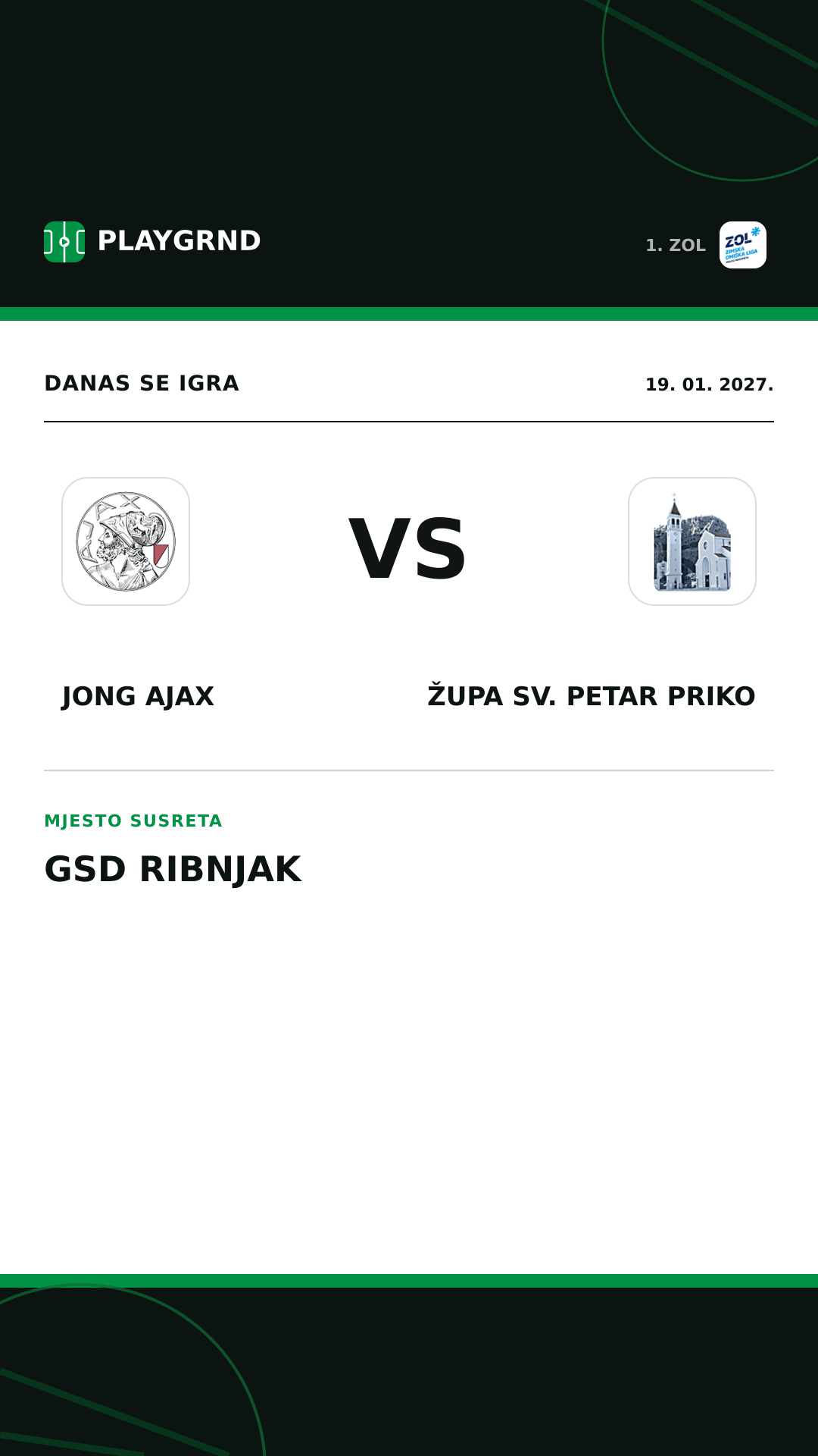 Instagram slika: Jong Ajax vs Župa Sv. Petar Priko