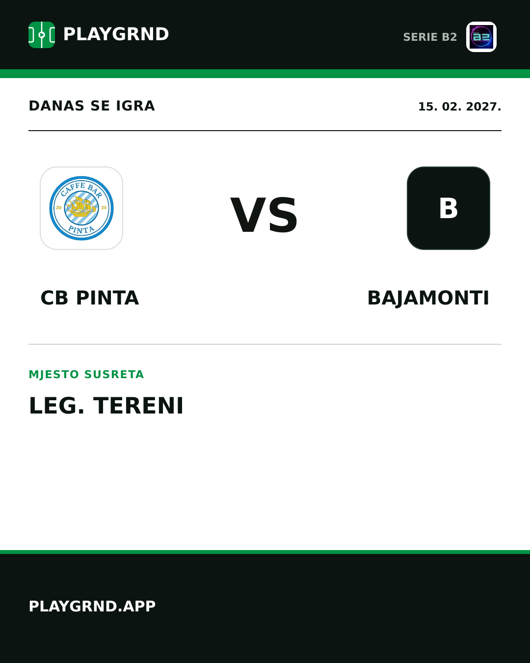 Instagram slika: CB Pinta vs Bajamonti