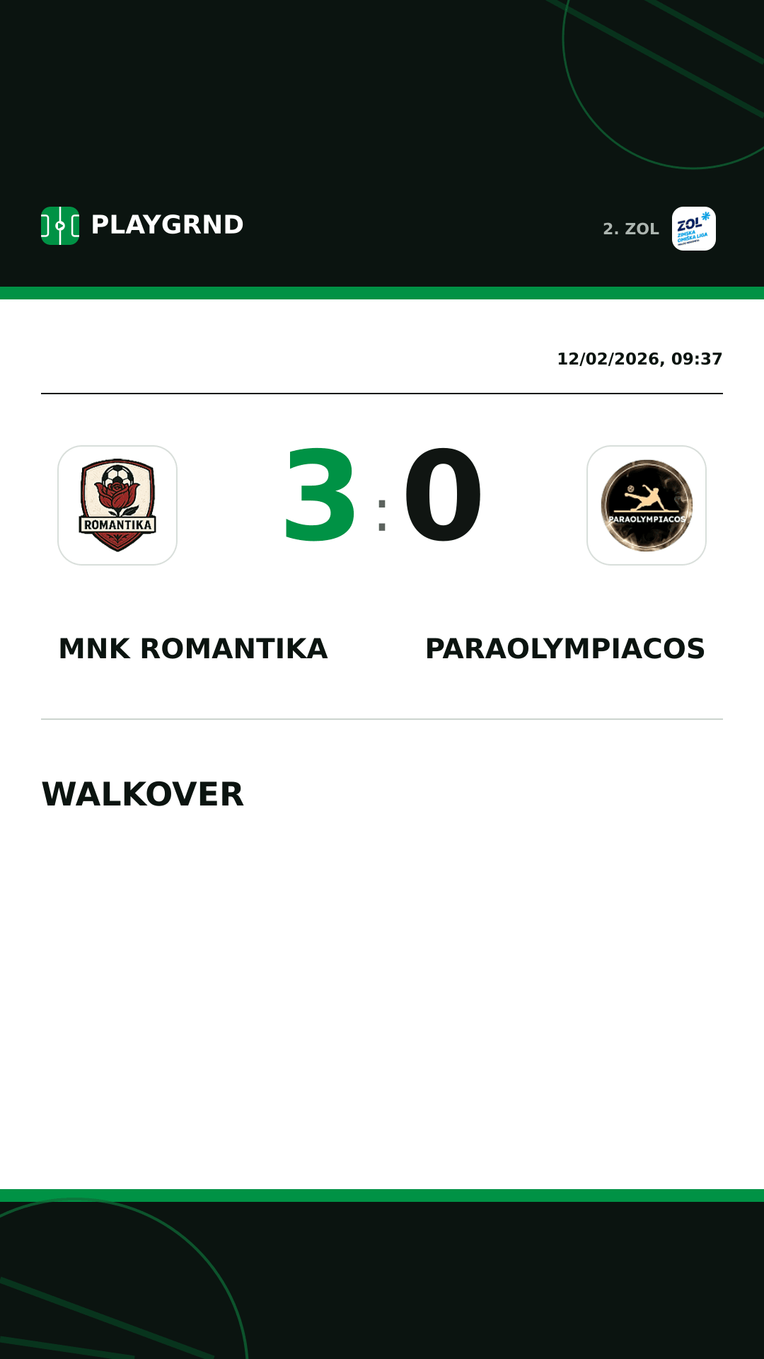 Instagram artwork: MNK Romantika 3:0 Paraolympiacos