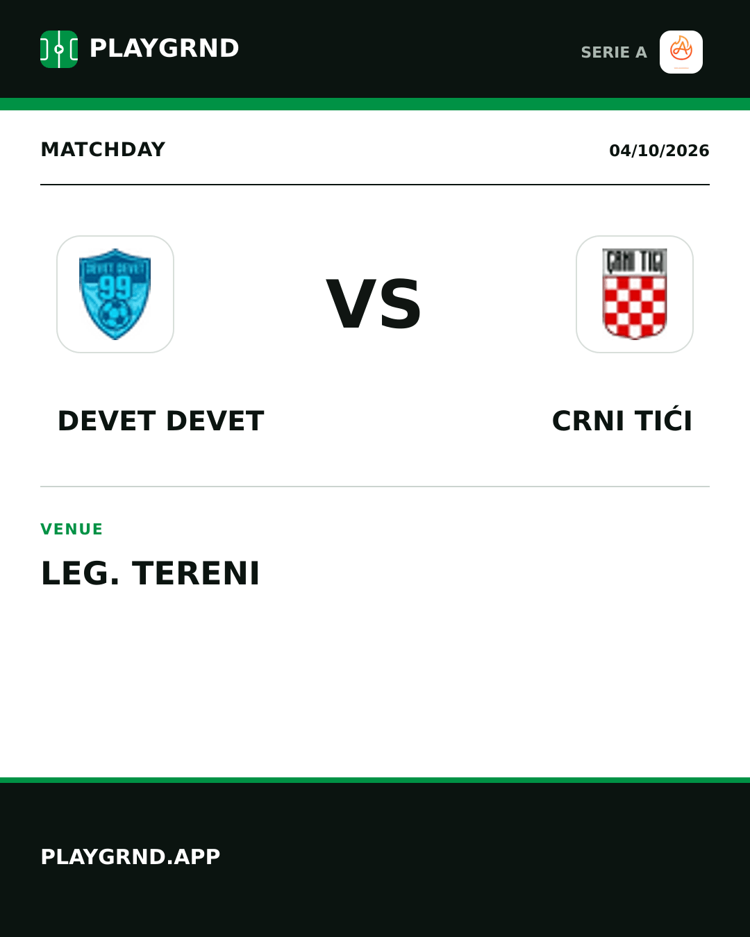 Instagram artwork: Devet Devet vs Crni Tići