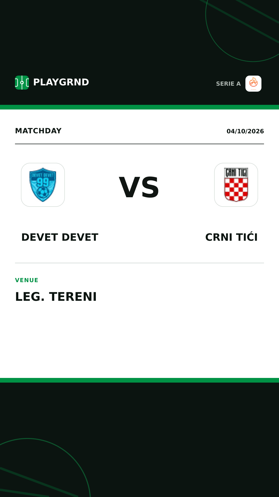 Instagram artwork: Devet Devet vs Crni Tići