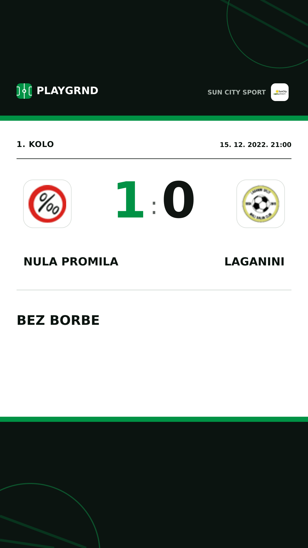 Instagram slika: Nula Promila 1:0 Laganini