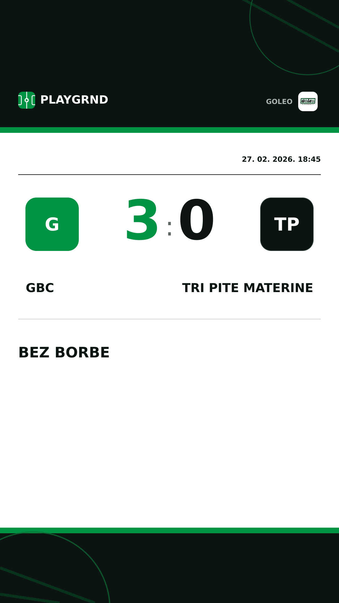 Instagram slika: GBC 3:0 Tri Pite Materine