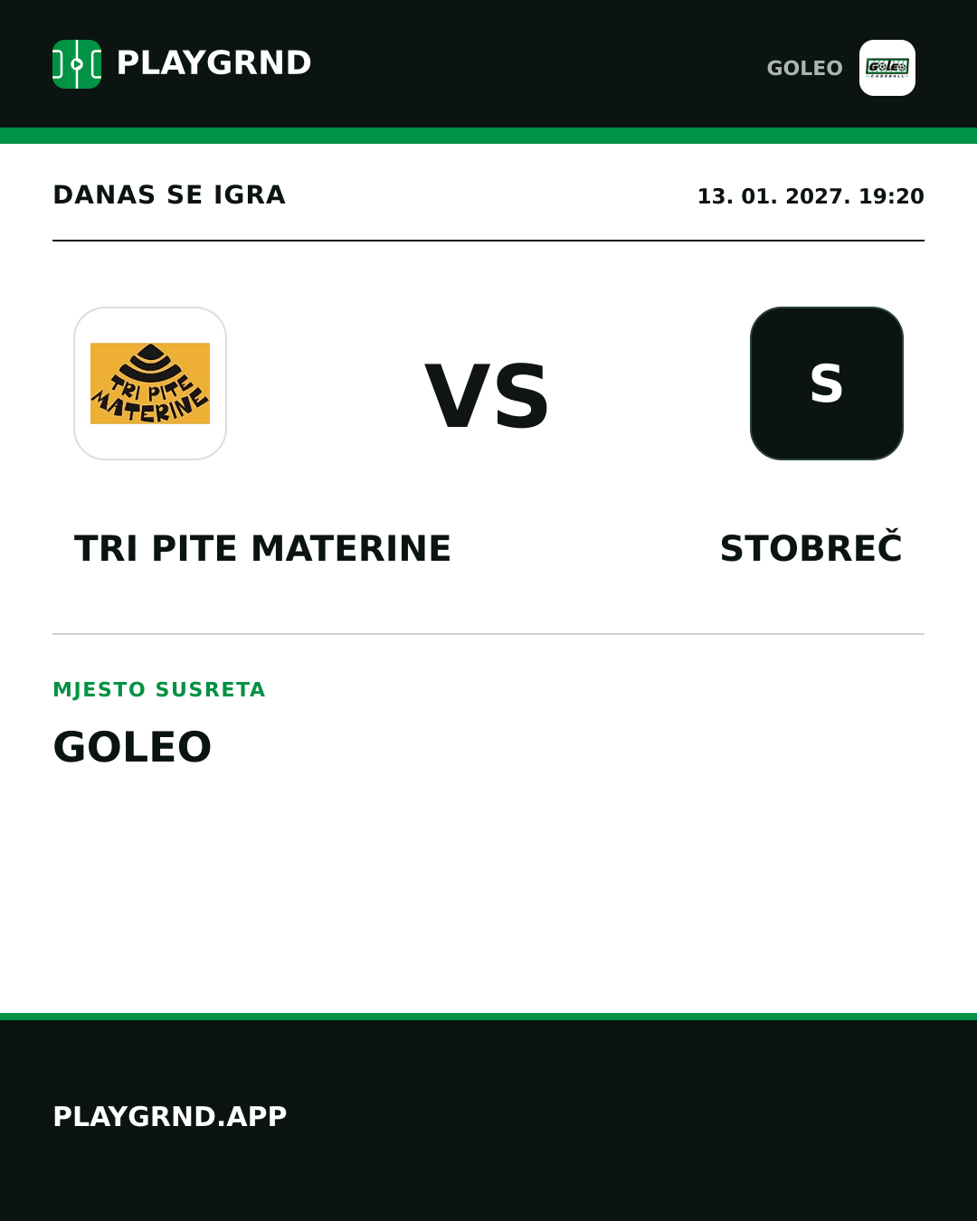Instagram slika: Tri Pite Materine vs Stobreč