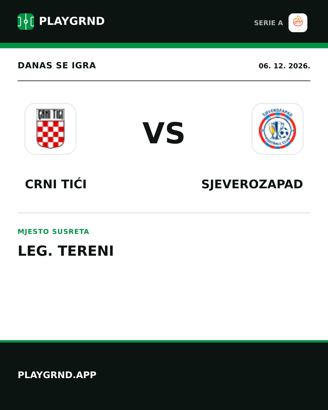 Instagram slika: Crni Tići vs Sjeverozapad