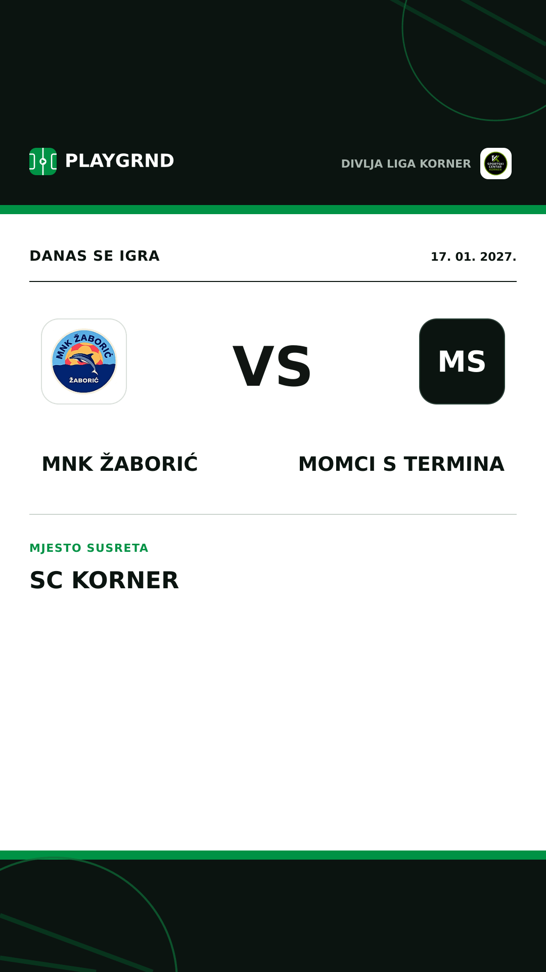Instagram slika: MNK Žaborić vs Momci s termina