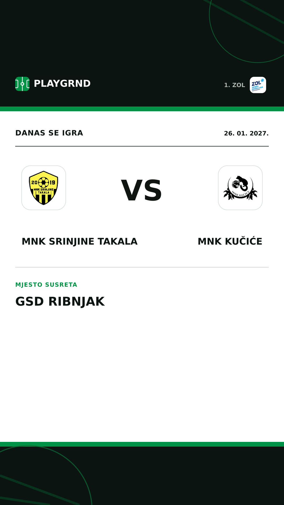 Instagram slika: MNK Srinjine Takala vs MNK Kučiće