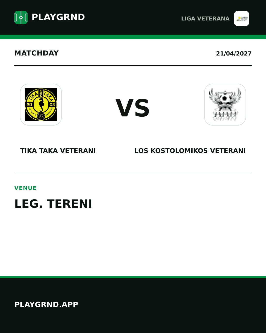 Instagram artwork: Tika Taka Veterani vs Los Kostolomikos Veterani