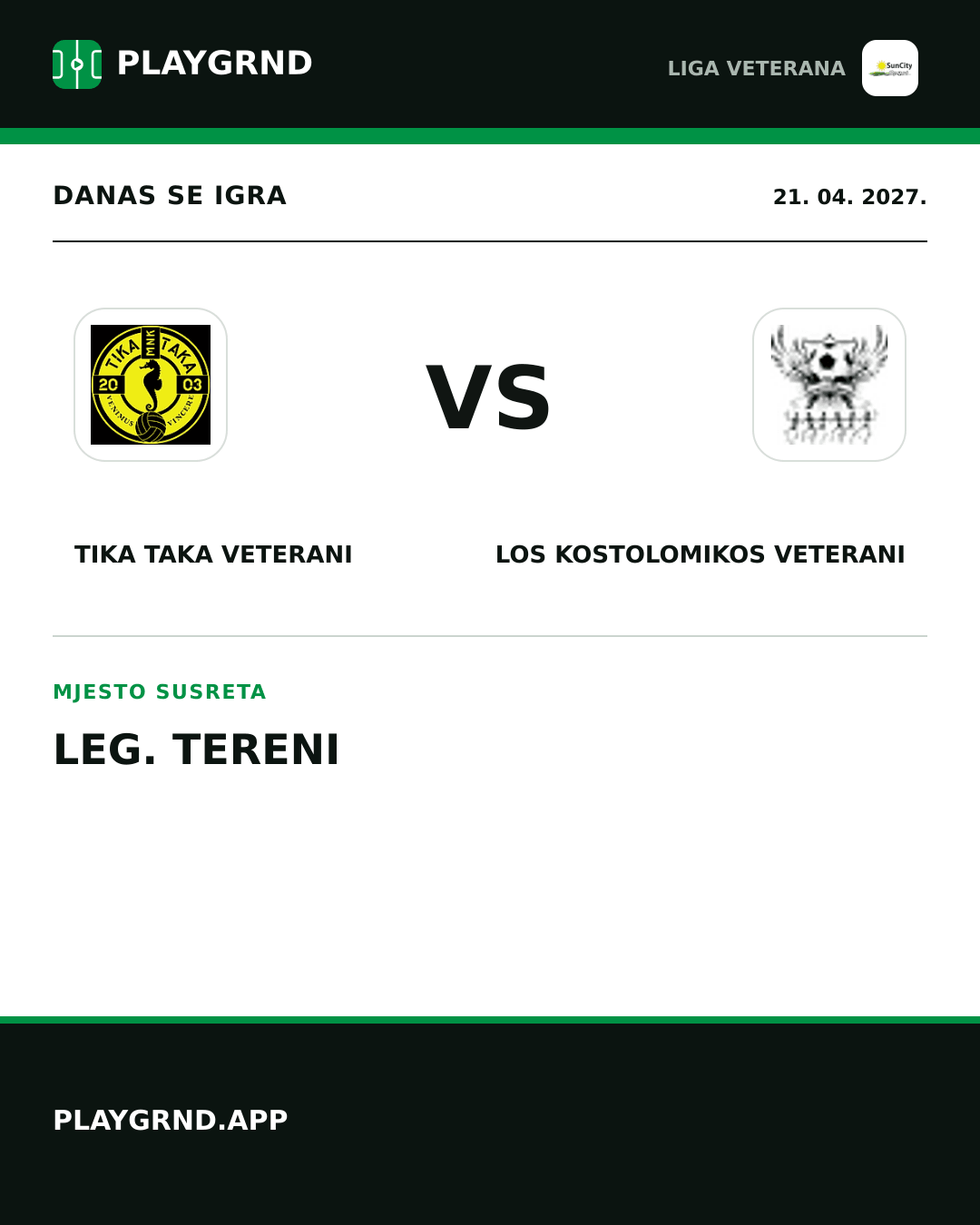 Instagram slika: Tika Taka Veterani vs Los Kostolomikos Veterani