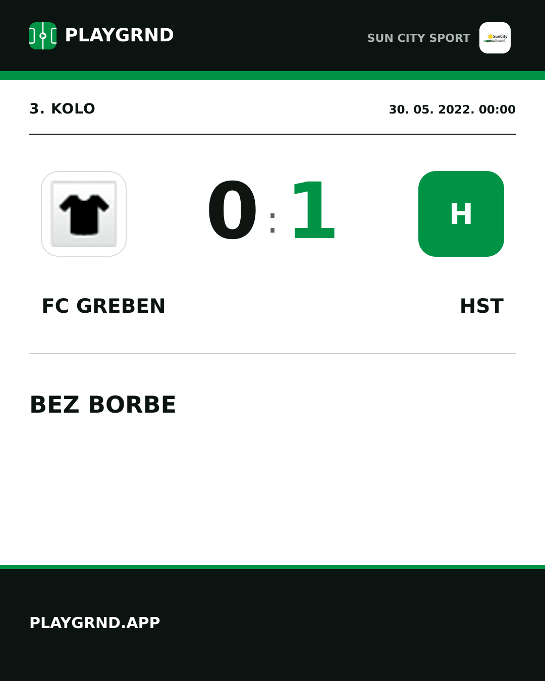 Instagram slika: FC Greben 0:1 Hst