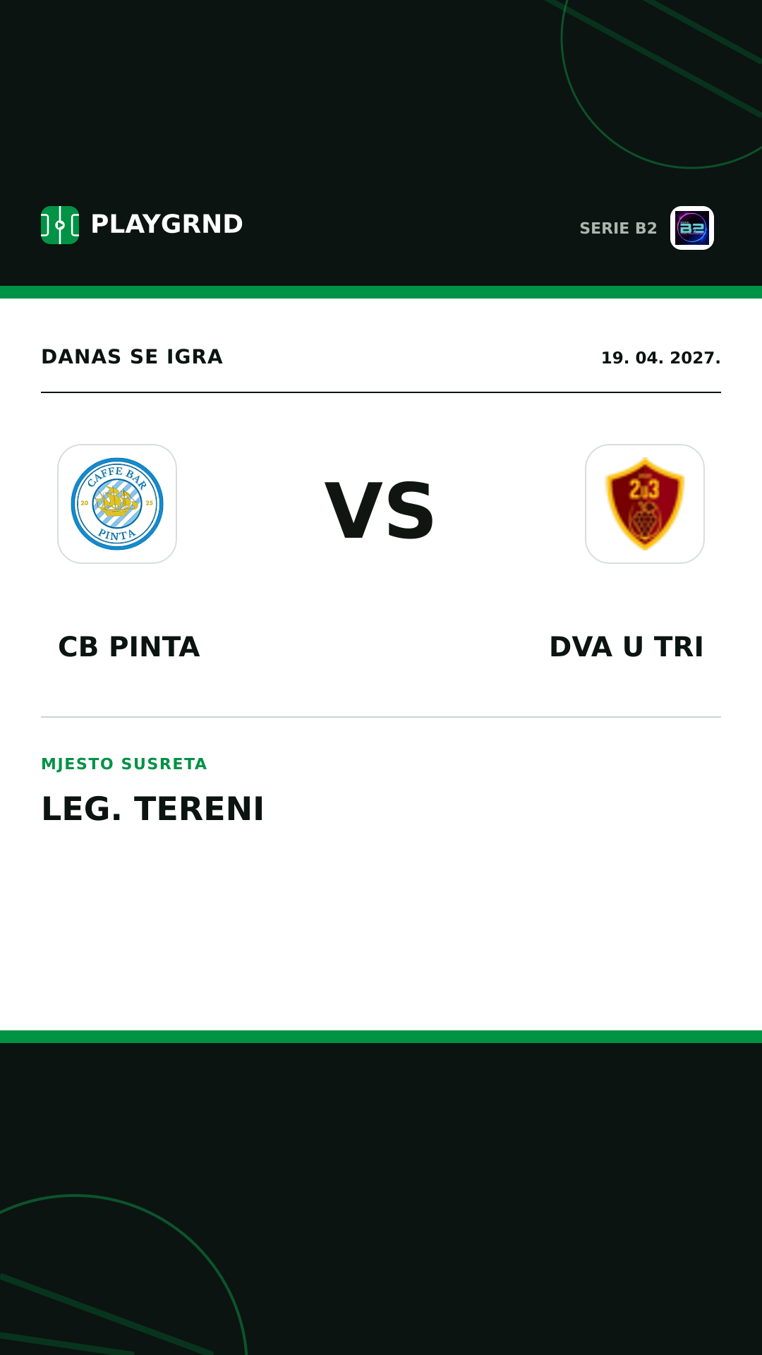 Instagram slika: CB Pinta vs Dva U Tri
