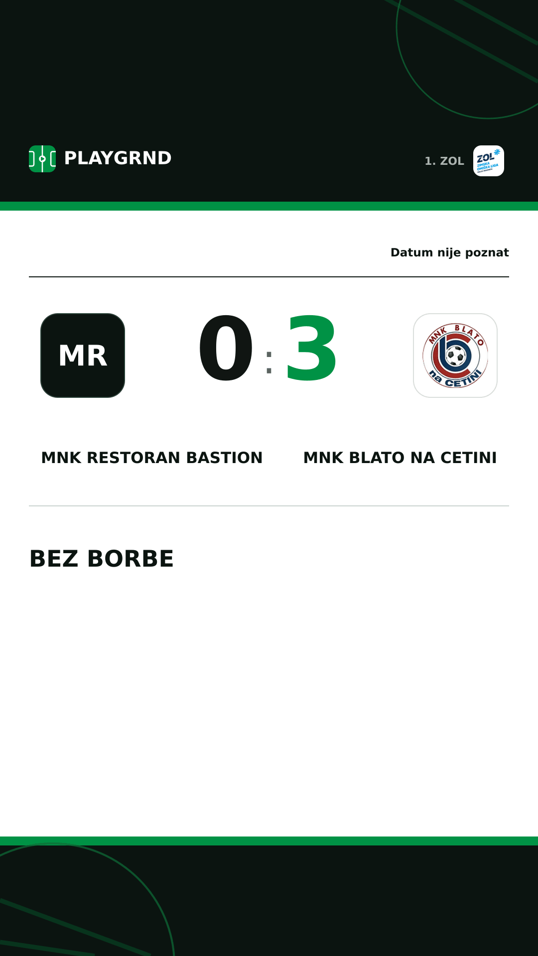 Instagram slika: MNK Restoran Bastion 0:3 MNK Blato na Cetini