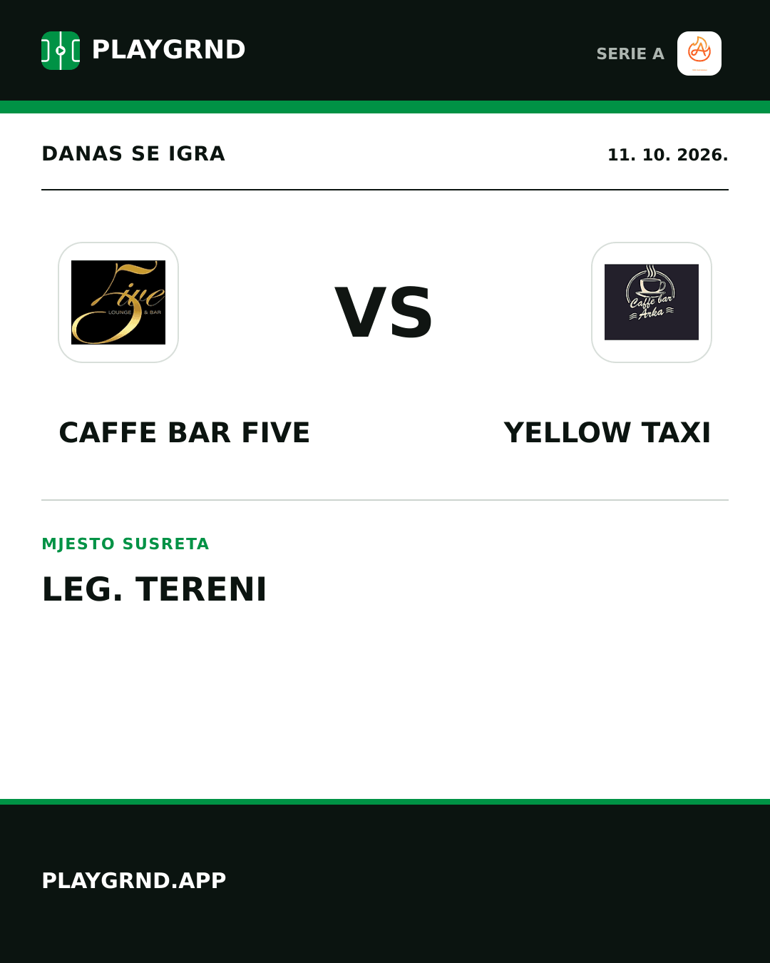 Instagram slika: Caffe Bar Five vs Yellow Taxi