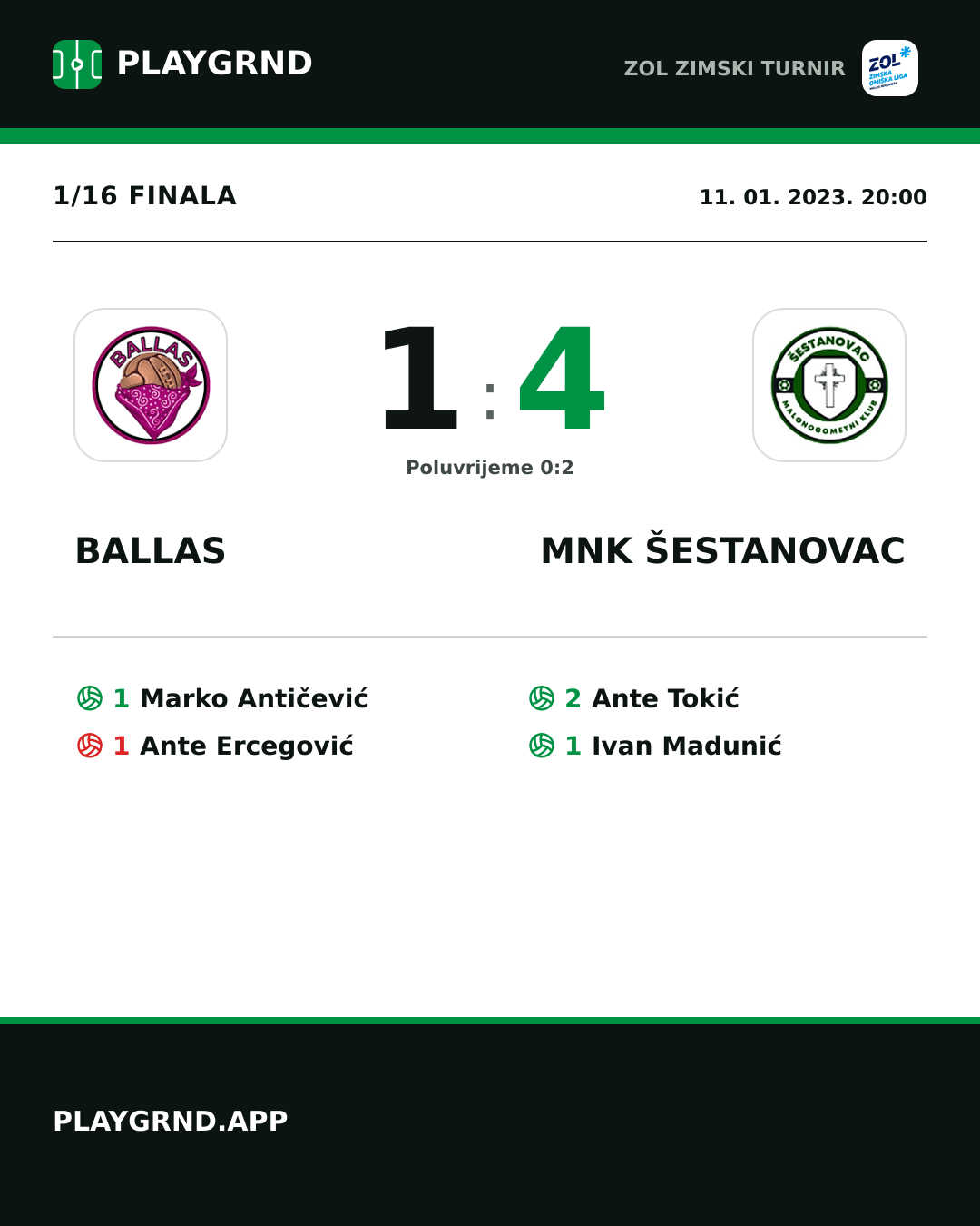 Instagram slika: Ballas 1:4 Mnk Šestanovac