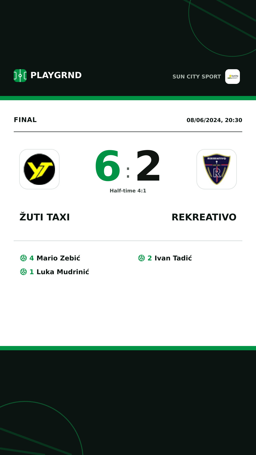 Instagram artwork: Žuti Taxi 6:2 Rekreativo