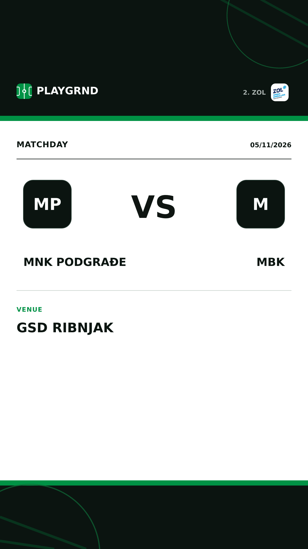 Instagram artwork: MNK Podgrađe vs MBK