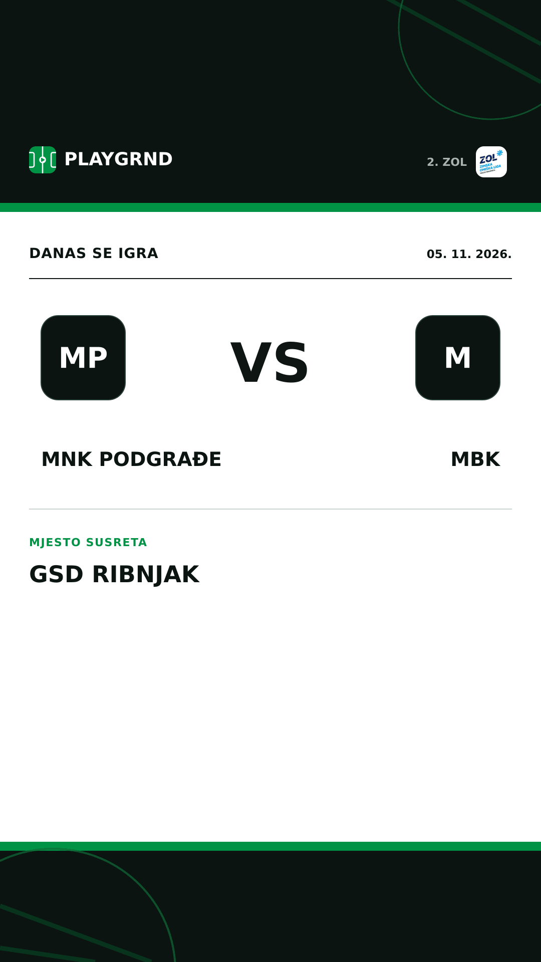 Instagram slika: MNK Podgrađe vs MBK