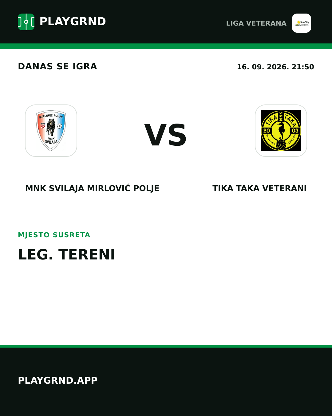 Instagram slika: MNK Svilaja Mirlović Polje vs Tika Taka Veterani