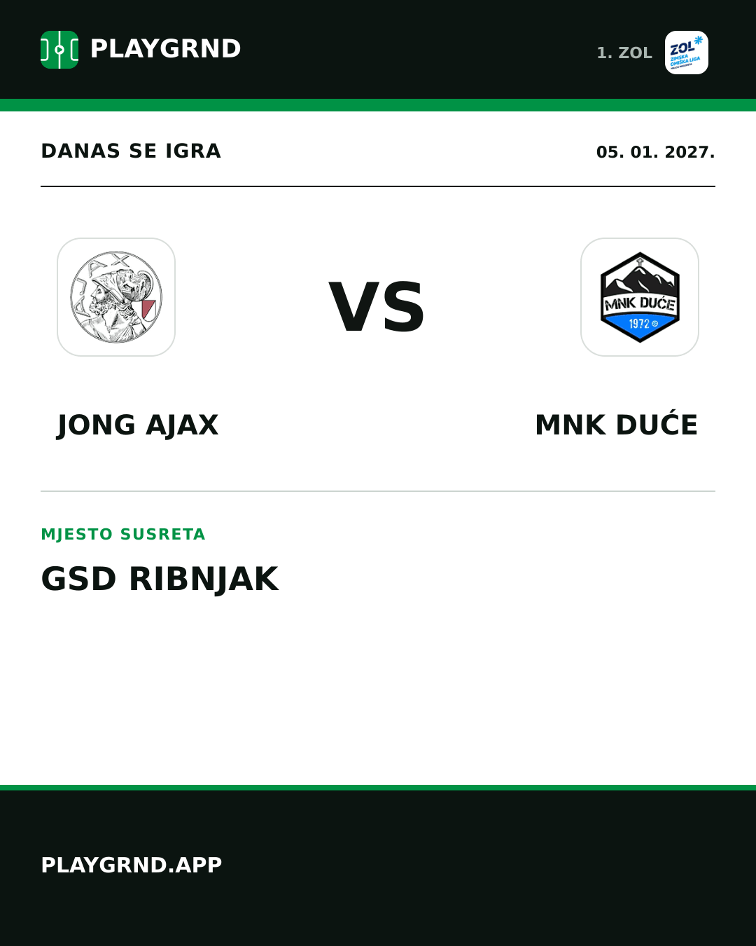 Instagram slika: Jong Ajax vs MNK Duće