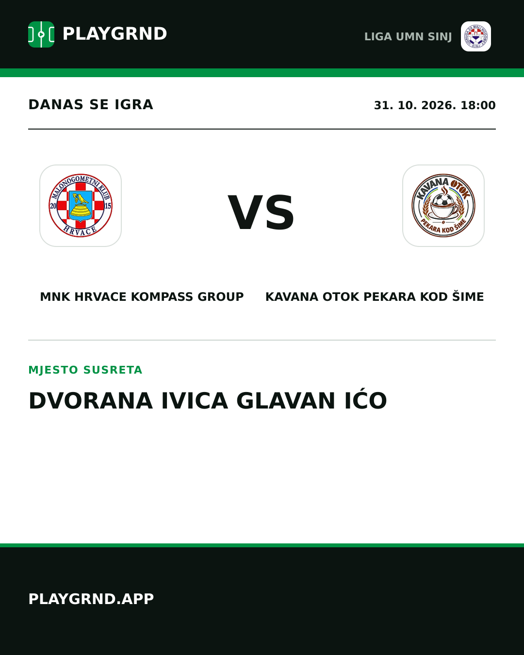 Instagram slika: MNK Hrvace Kompass Group vs Kavana Otok Pekara kod Šime