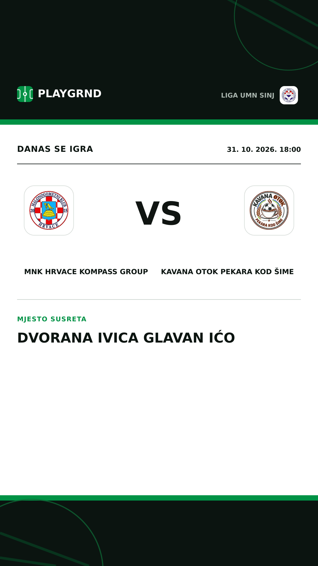 Instagram slika: MNK Hrvace Kompass Group vs Kavana Otok Pekara kod Šime