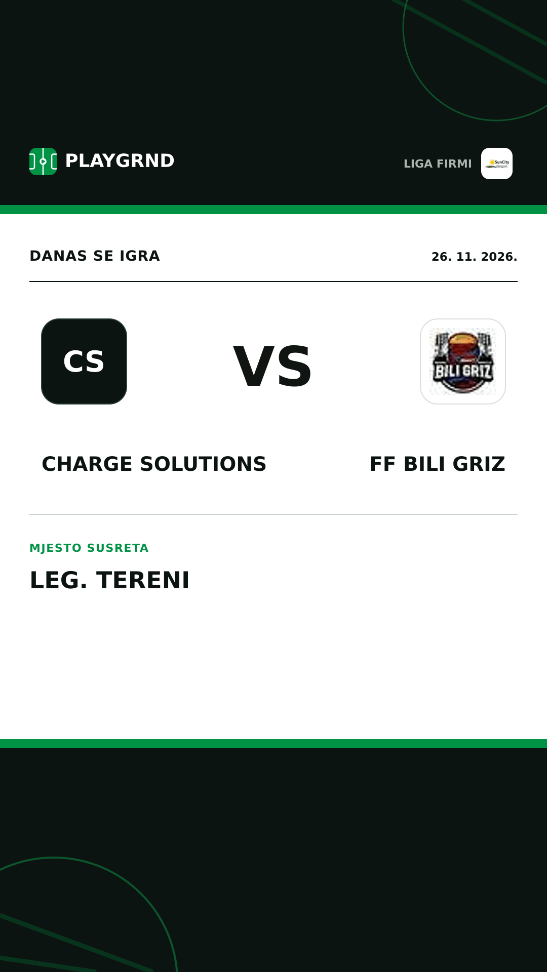 Instagram slika: Charge Solutions vs FF Bili Griz