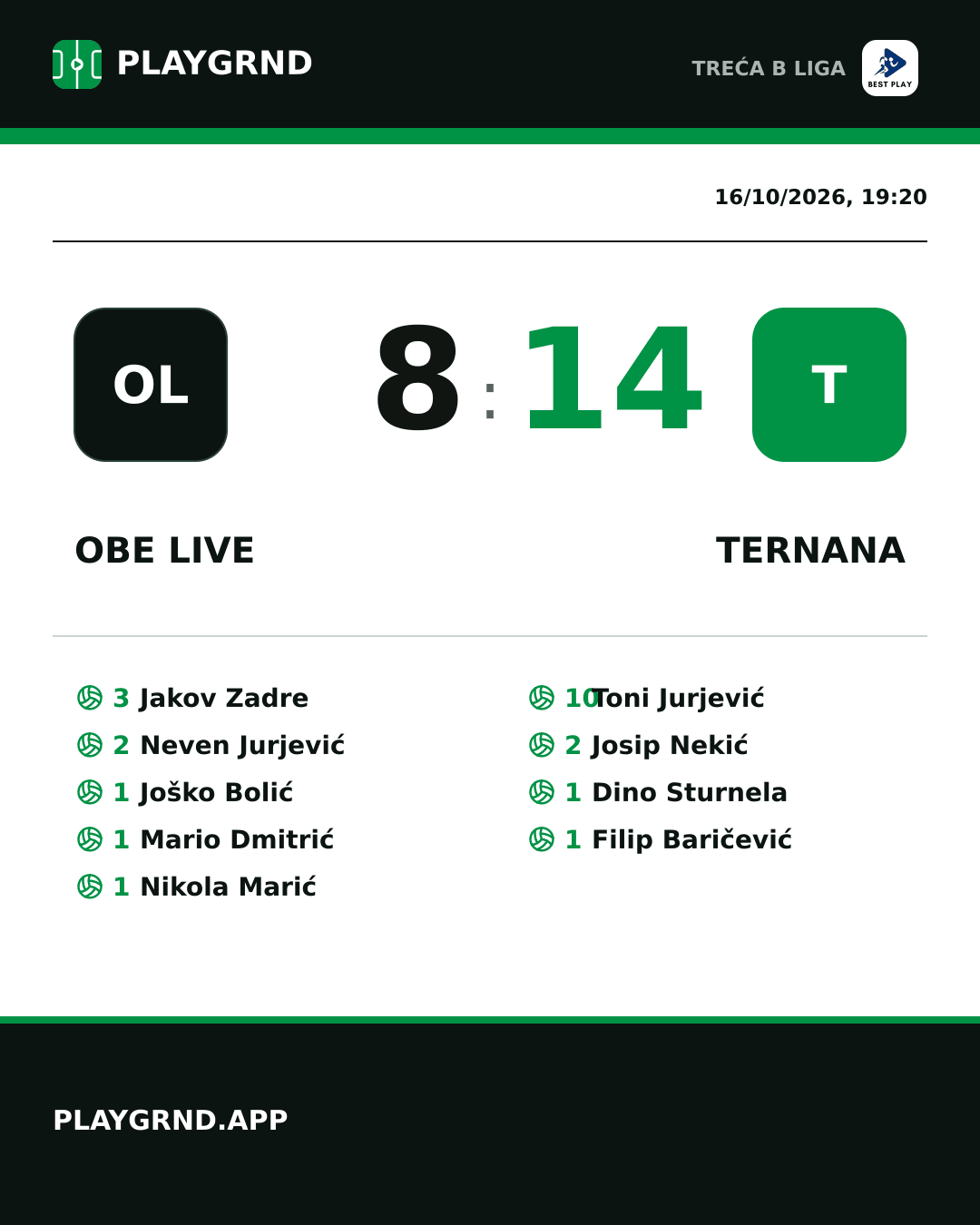 Instagram artwork: Obe Live 8:14 Ternana