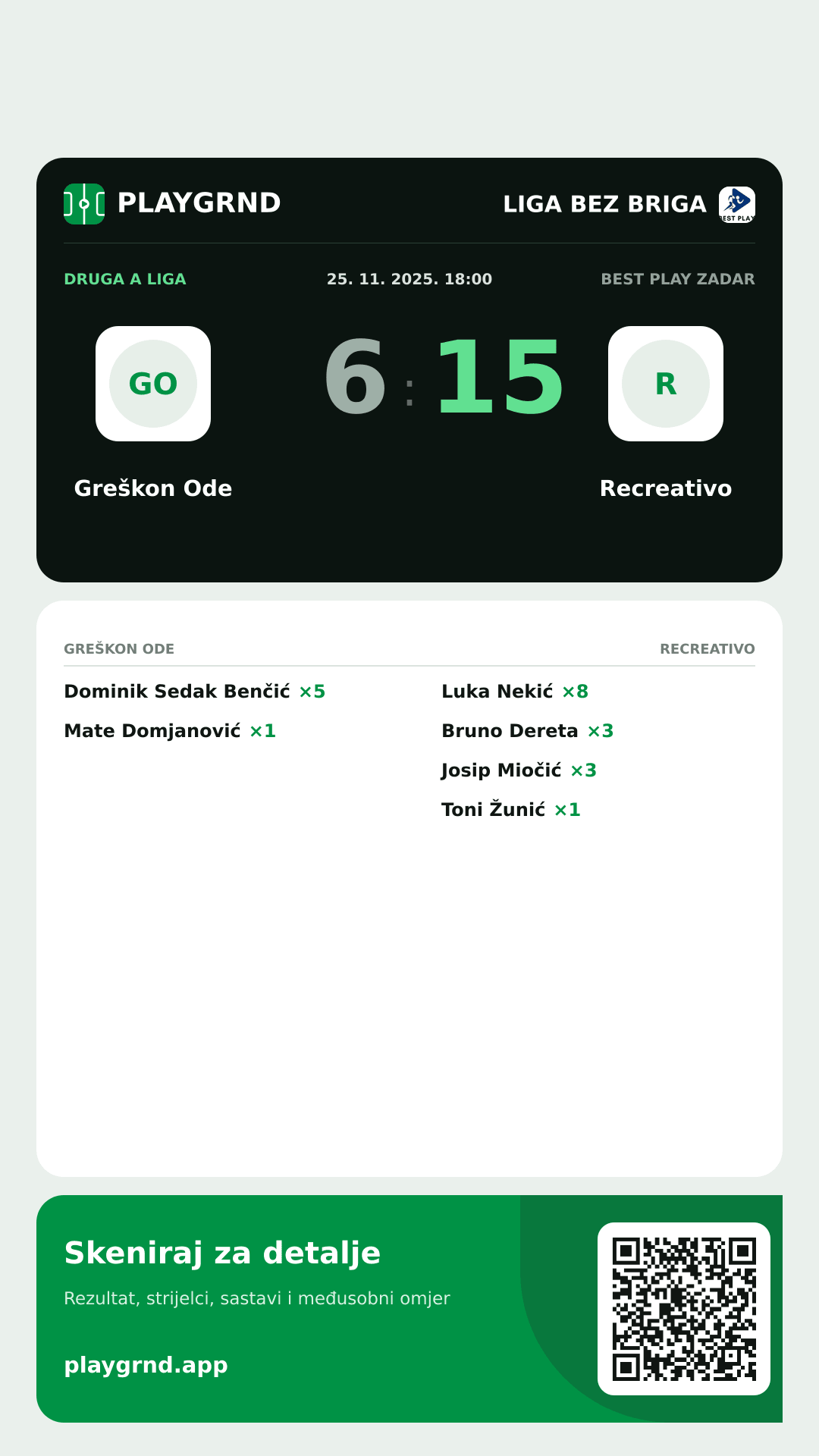 Story slika: Greškon Ode 6:15 Recreativo