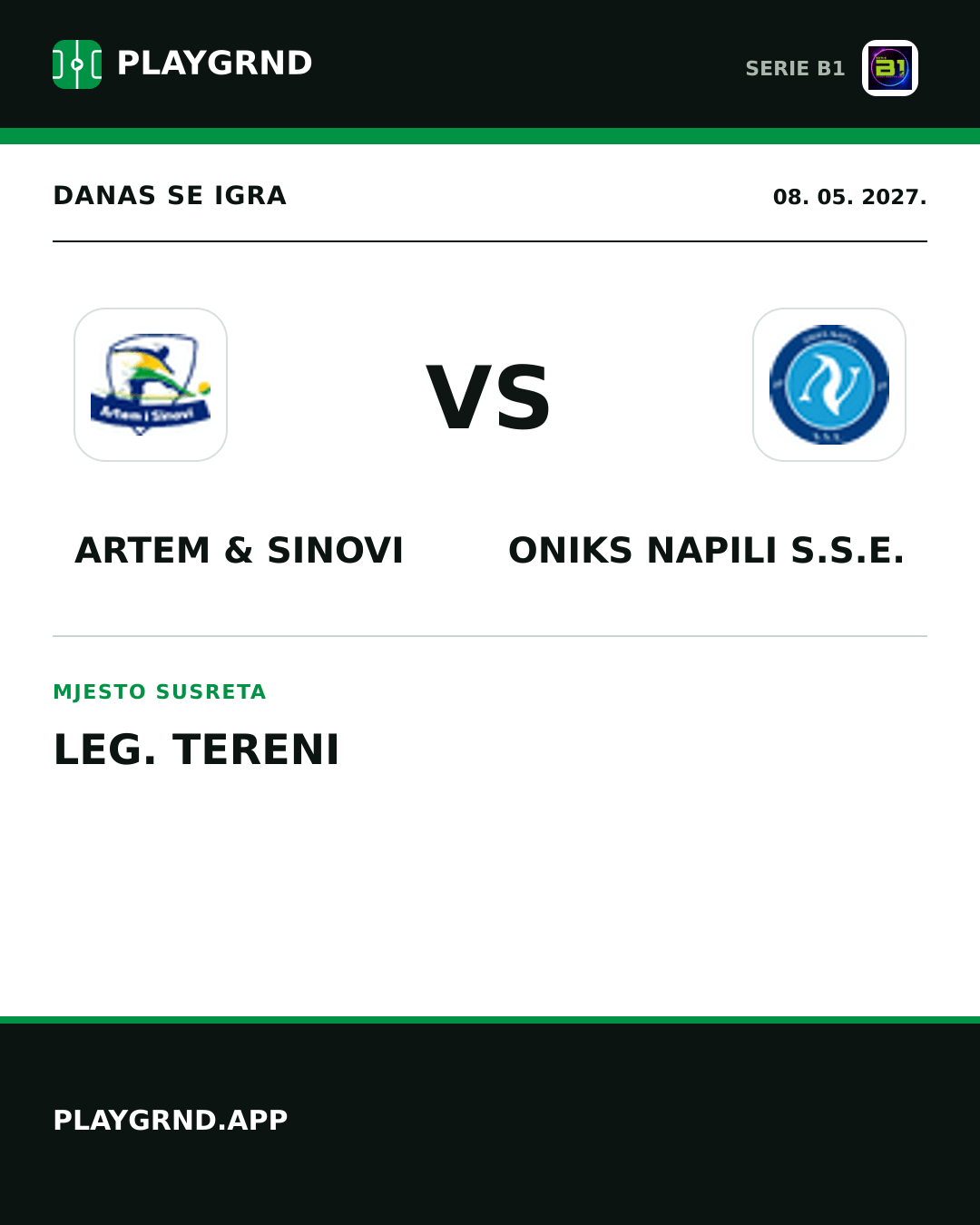 Instagram slika: Artem & Sinovi vs Oniks Napili S.S.E.