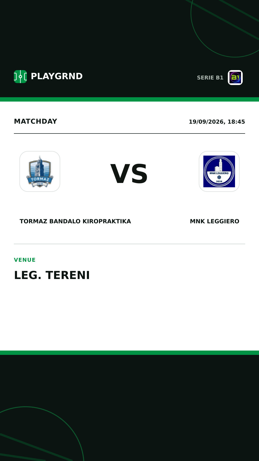 Instagram artwork: Tormaz Bandalo Kiropraktika vs MNK Leggiero