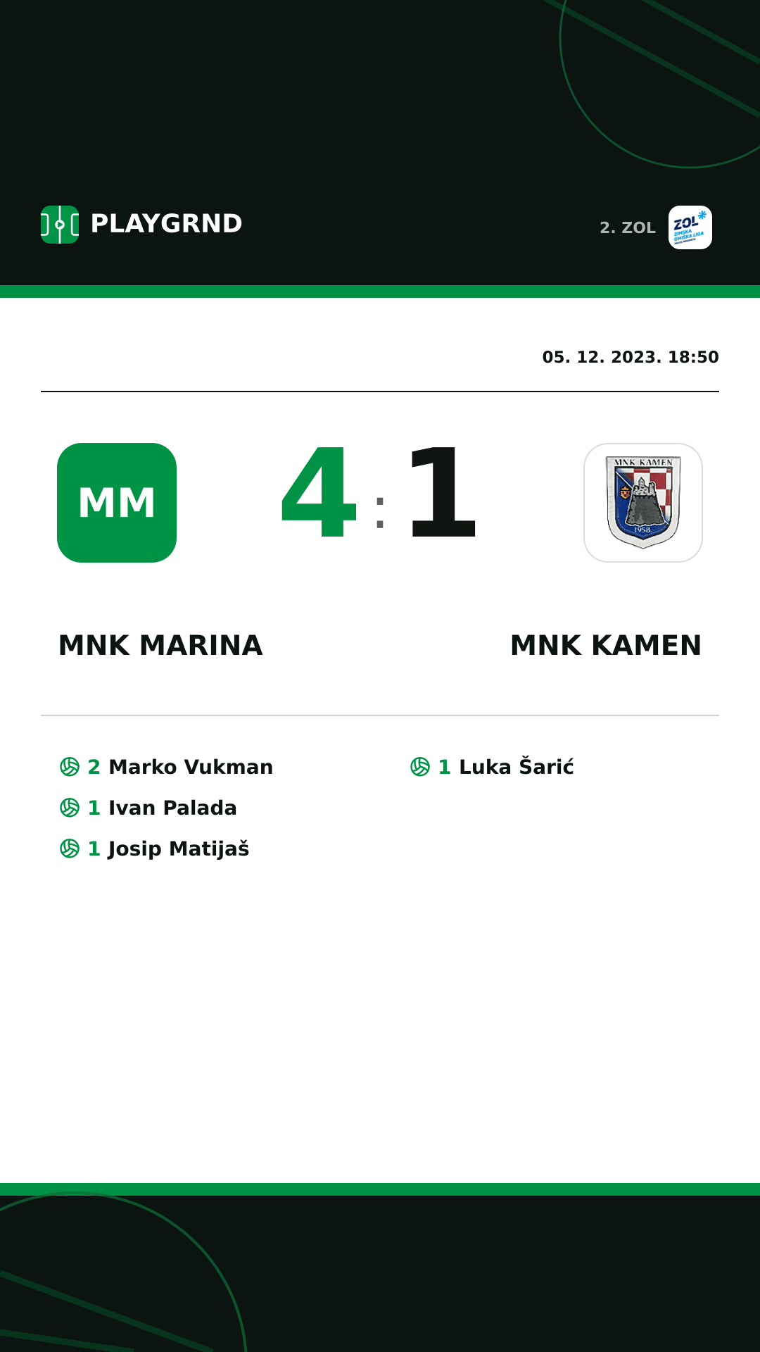 Instagram slika: MNK Marina 4:1 MNK Kamen