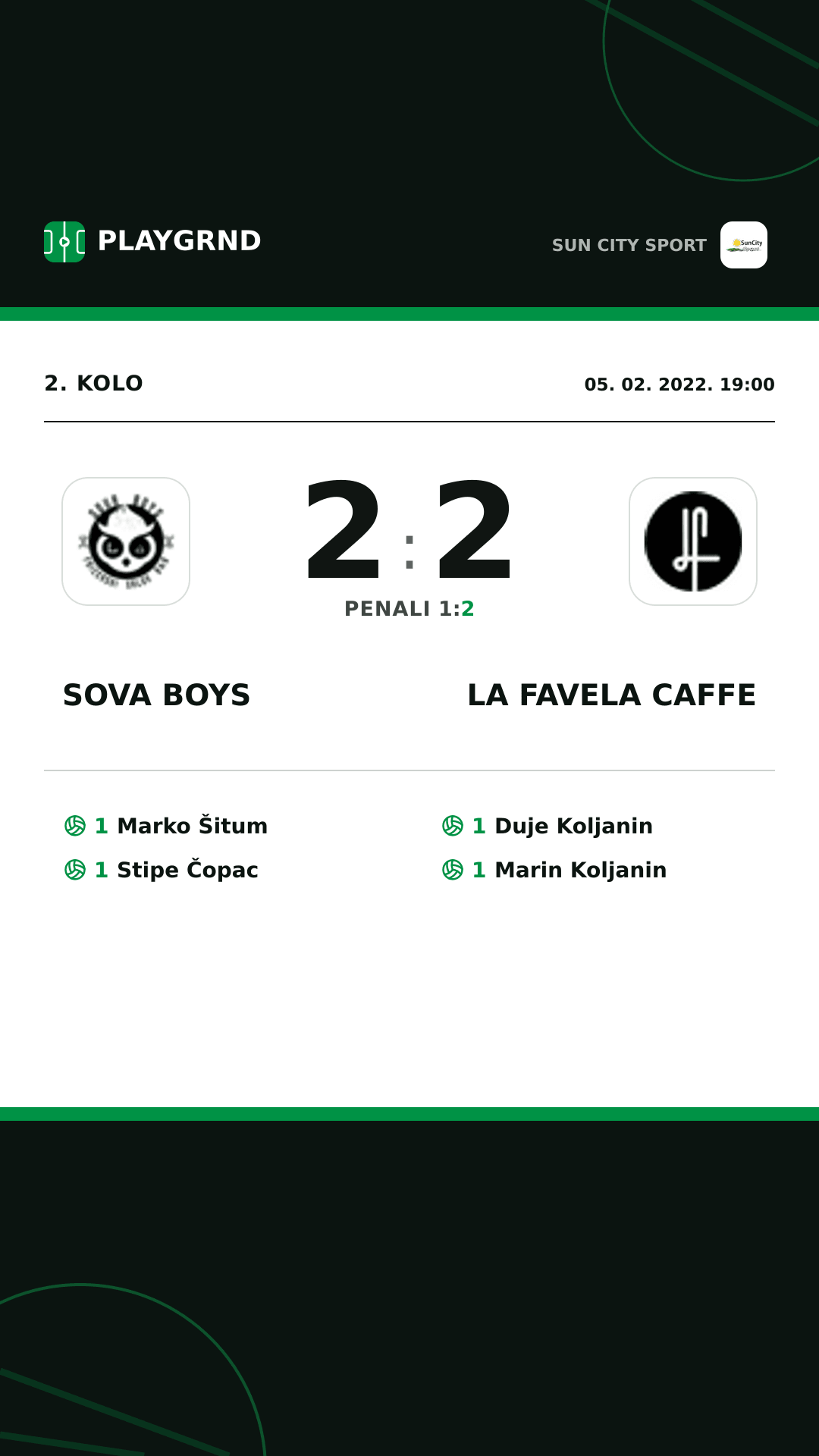 Instagram slika: Sova Boys 2:2 LA Favela Caffe