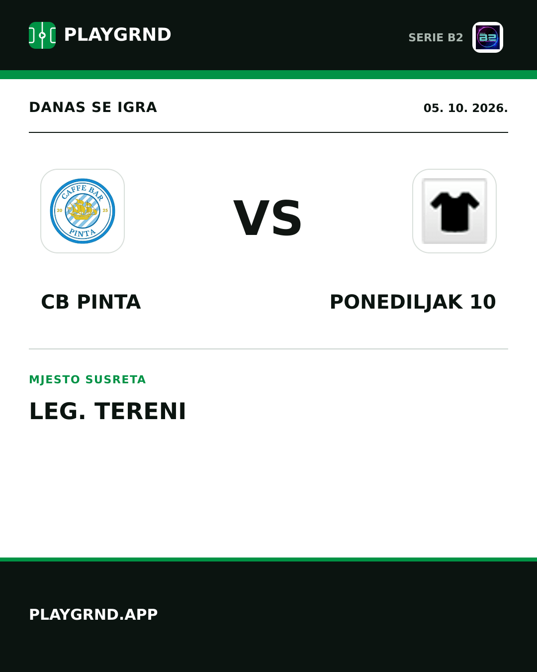 Instagram slika: CB Pinta vs Ponediljak 10