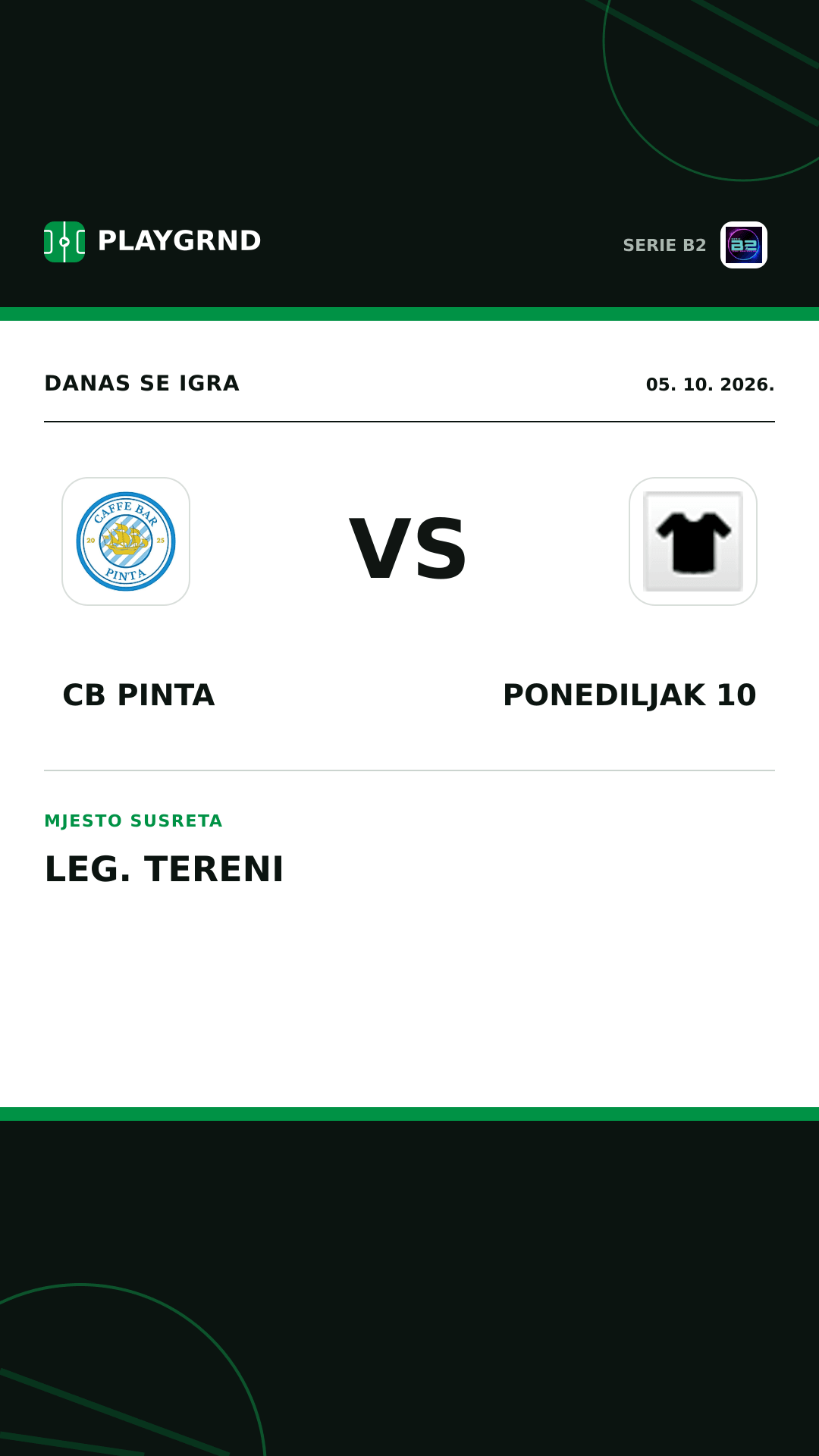 Instagram slika: CB Pinta vs Ponediljak 10