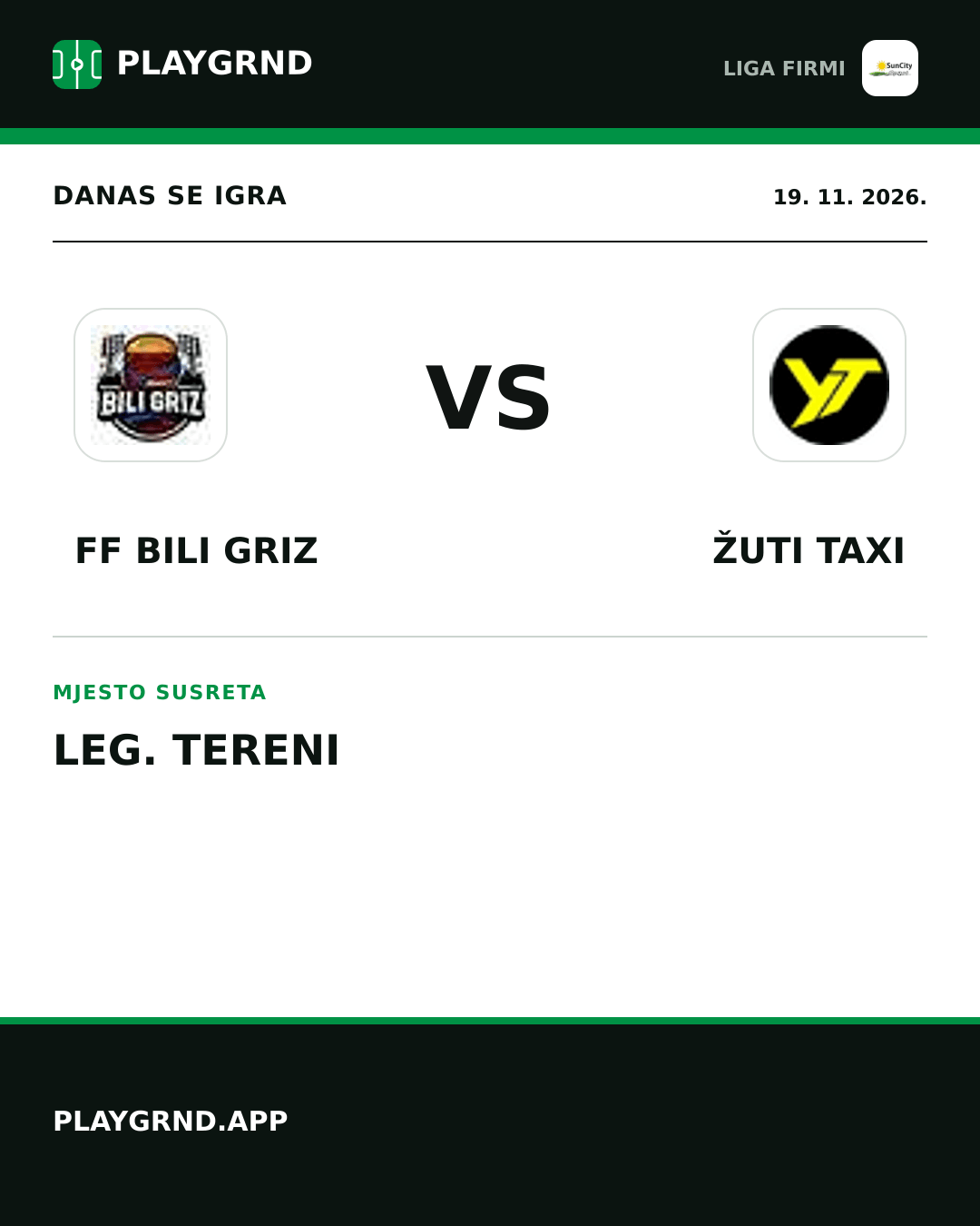 Instagram slika: FF Bili Griz vs Žuti Taxi