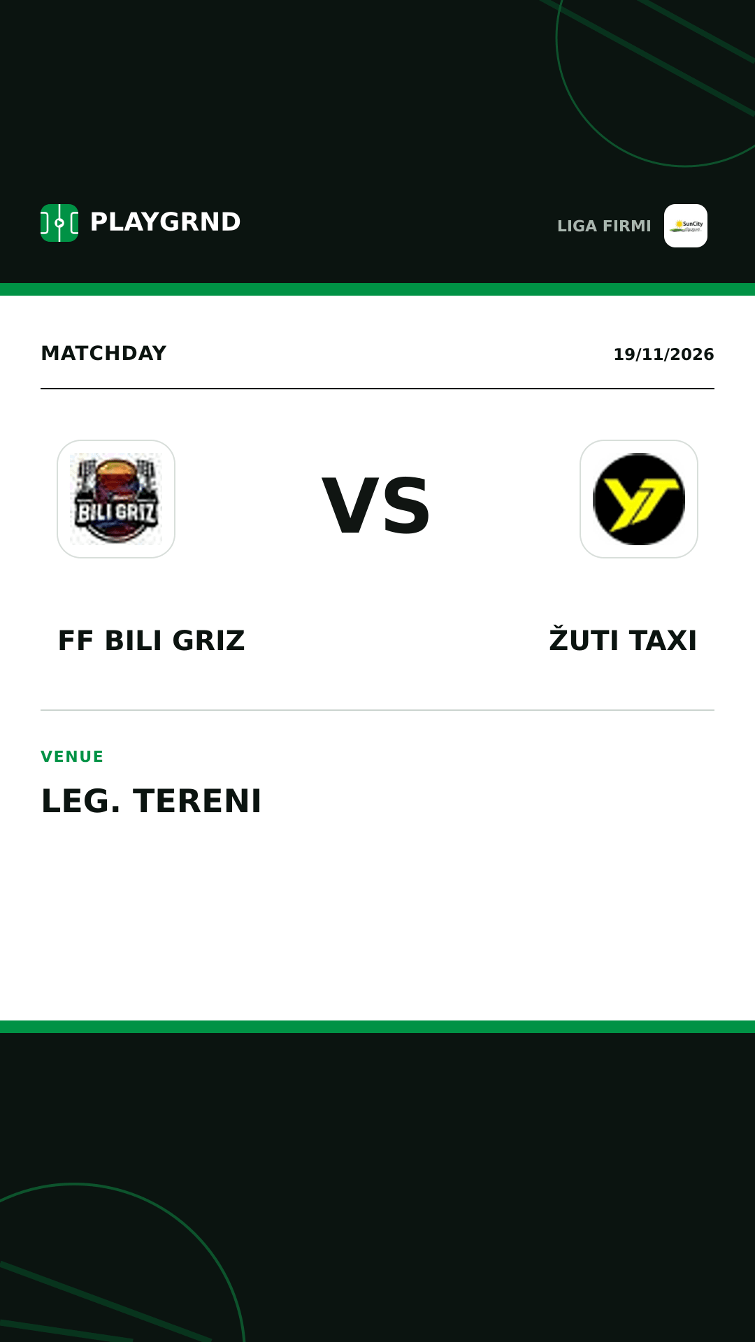 Instagram artwork: FF Bili Griz vs Žuti Taxi