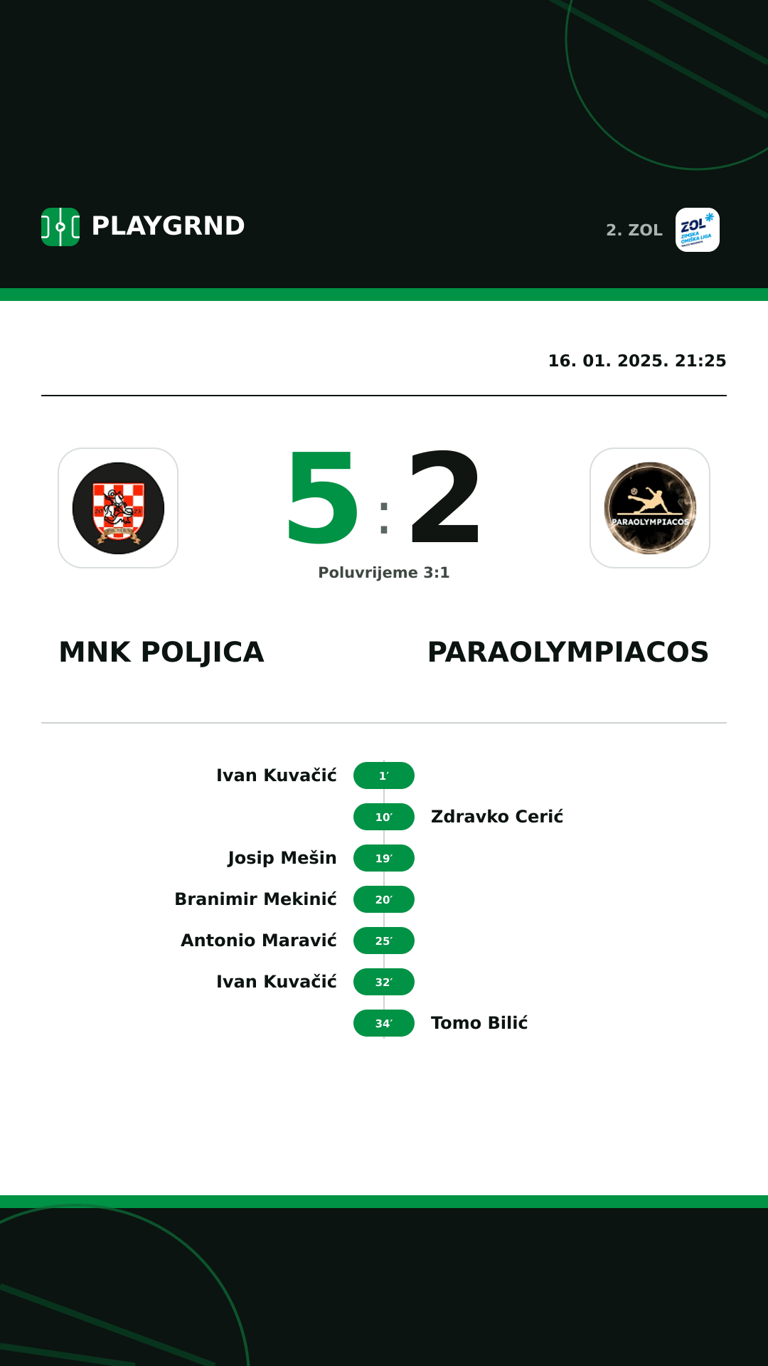Instagram slika: MNK Poljica 5:2 Paraolympiacos