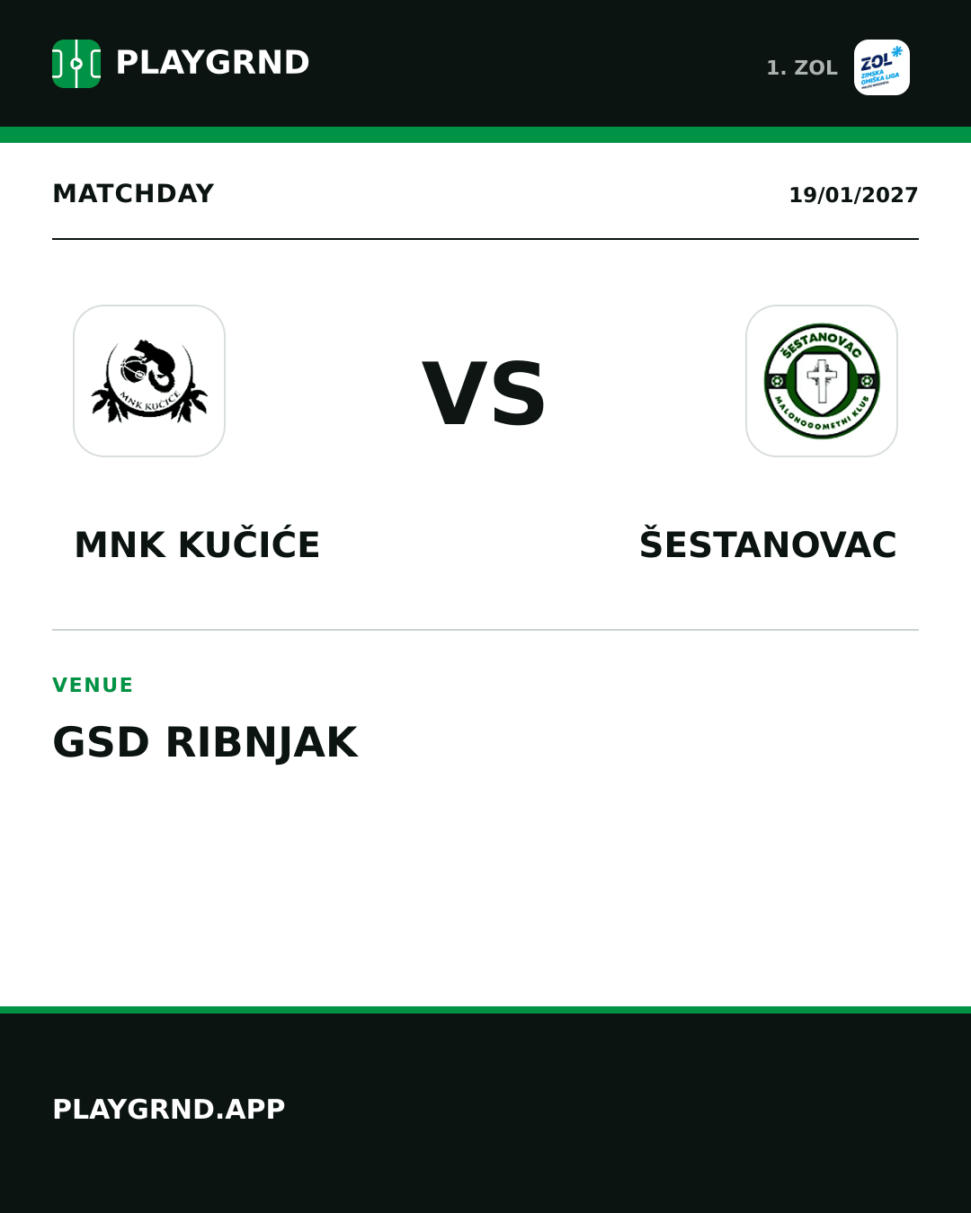 Instagram artwork: MNK Kučiće vs Šestanovac
