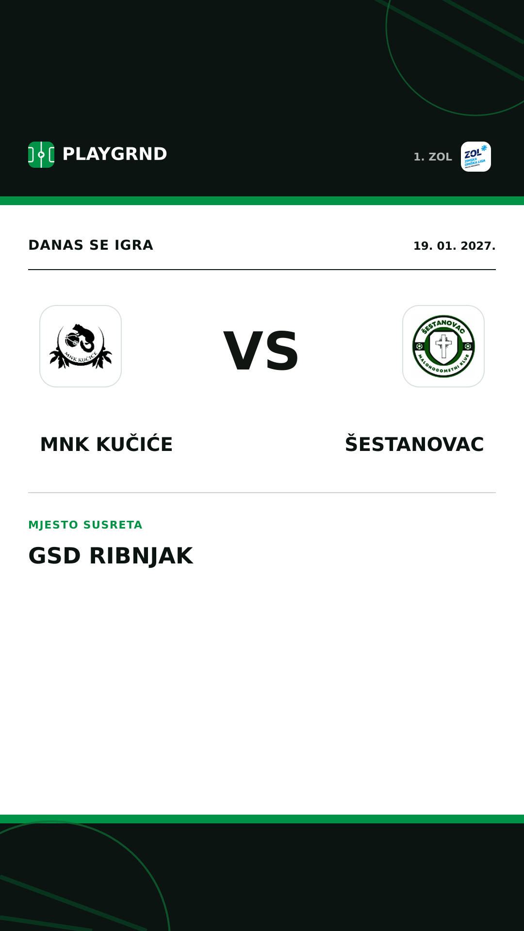 Instagram slika: MNK Kučiće vs Šestanovac