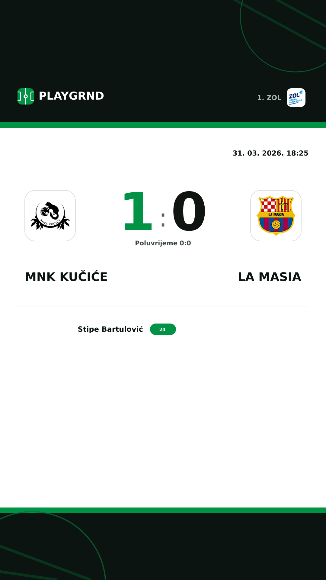 Instagram slika: MNK Kučiće 1:0 La Masia