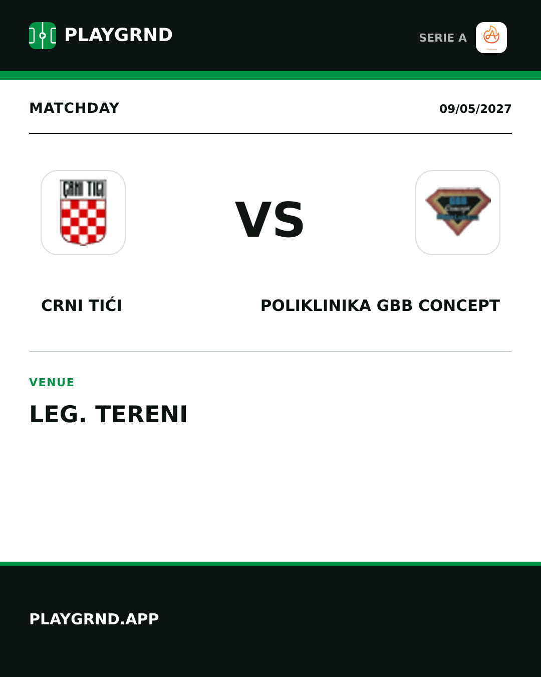 Instagram artwork: Crni Tići vs Poliklinika Gbb Concept