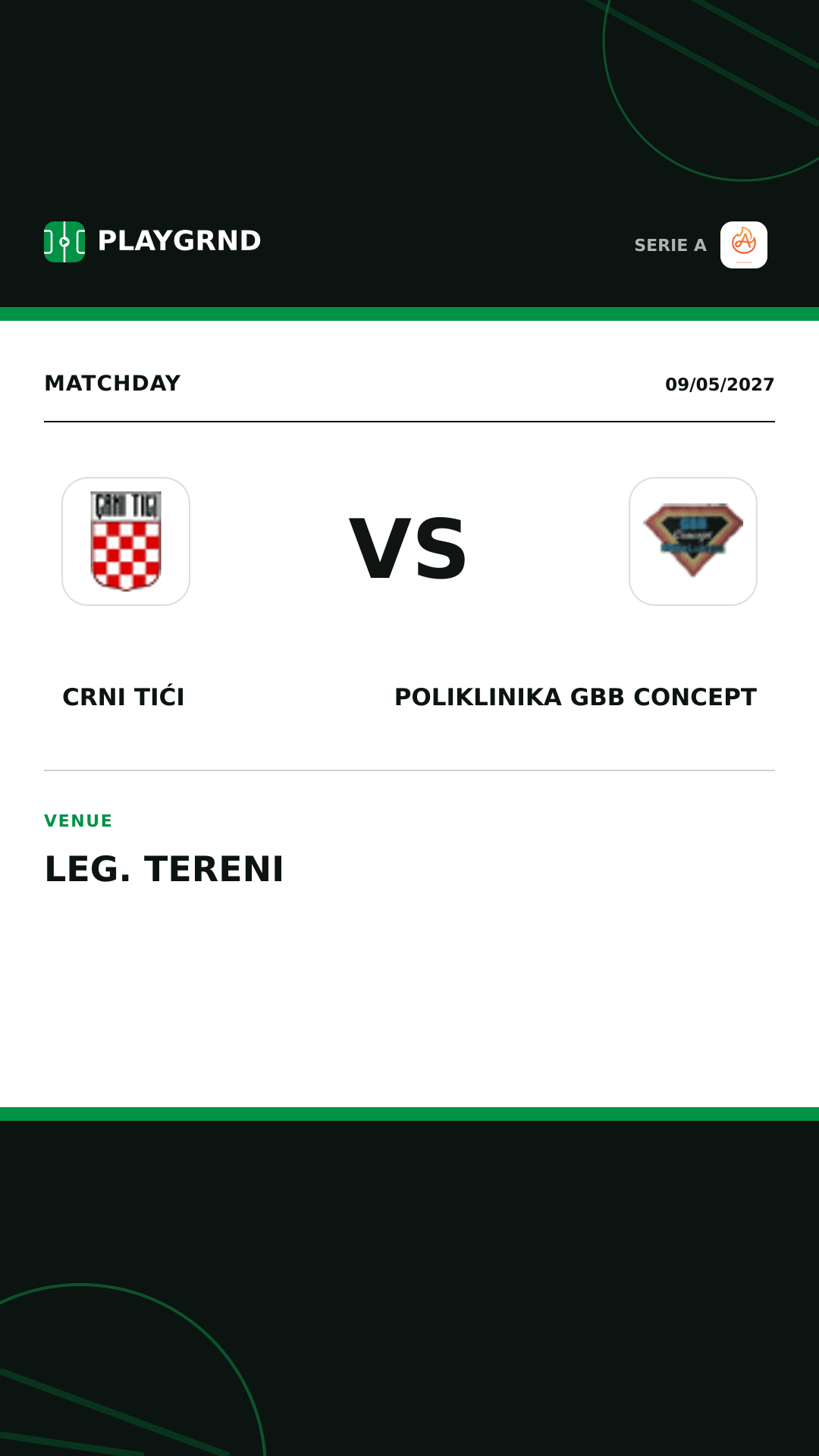 Instagram artwork: Crni Tići vs Poliklinika Gbb Concept