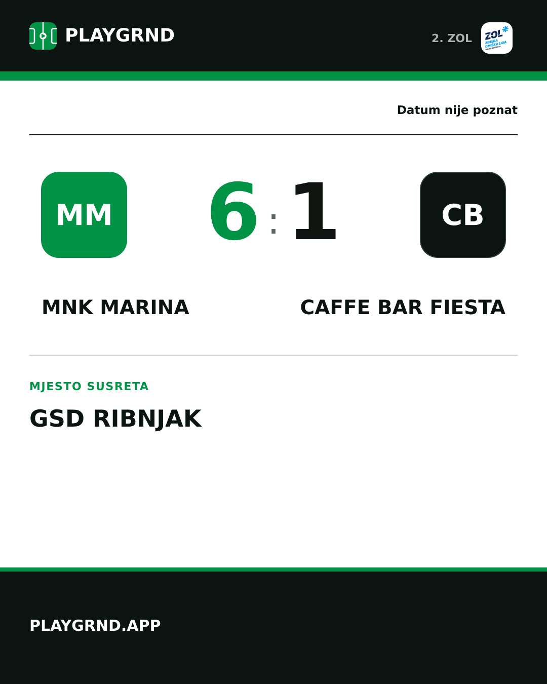 Instagram slika: MNK Marina 6:1 Caffe bar Fiesta