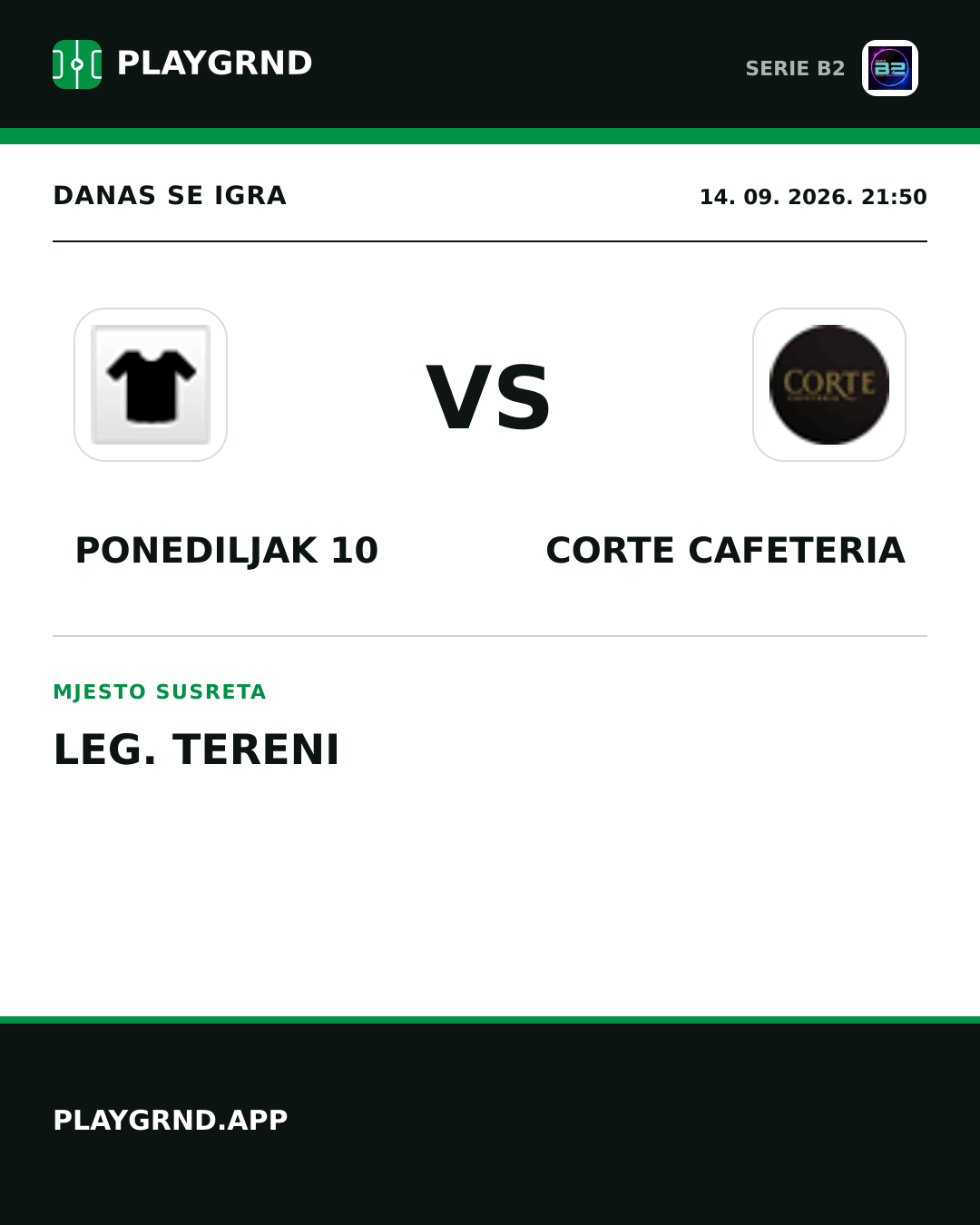 Instagram slika: Ponediljak 10 vs Corte Cafeteria