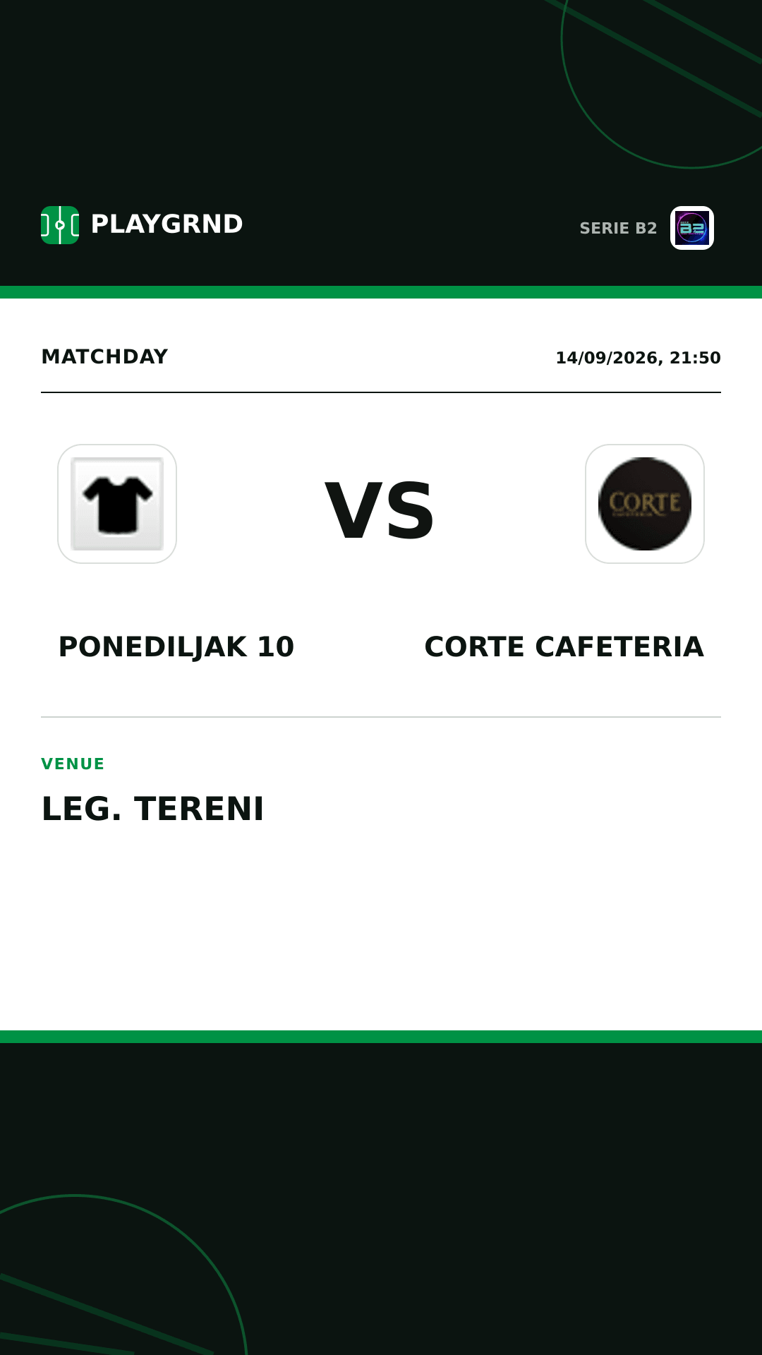 Instagram artwork: Ponediljak 10 vs Corte Cafeteria