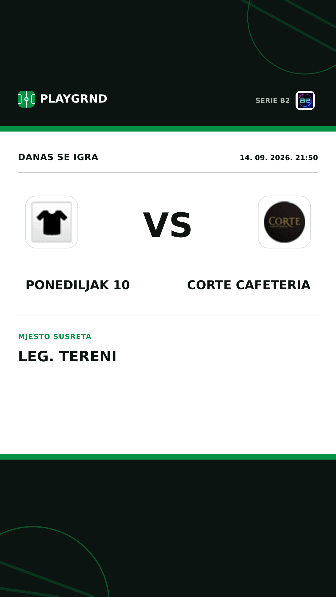 Instagram slika: Ponediljak 10 vs Corte Cafeteria