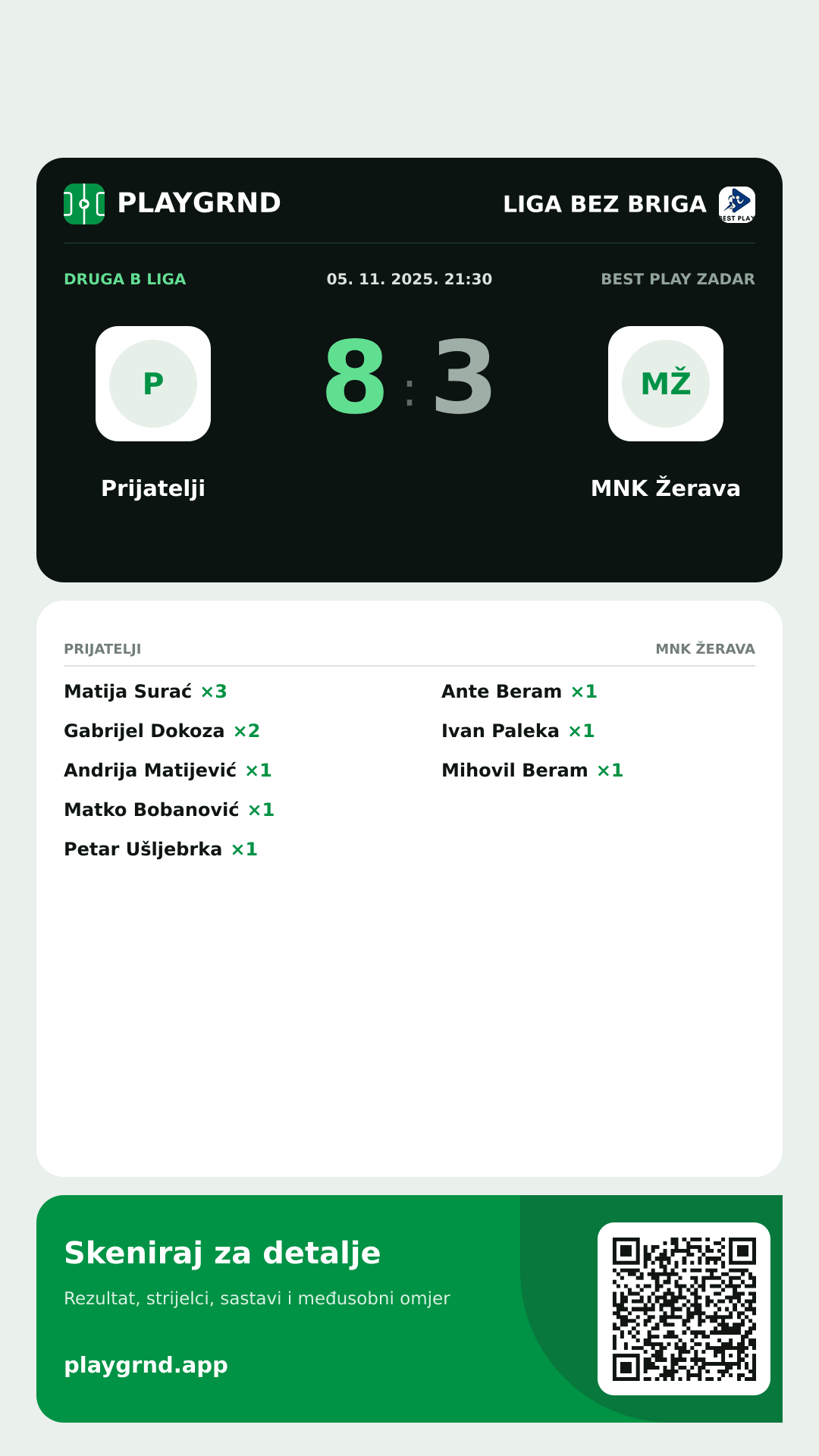 Story slika: Prijatelji 8:3 MNK Žerava